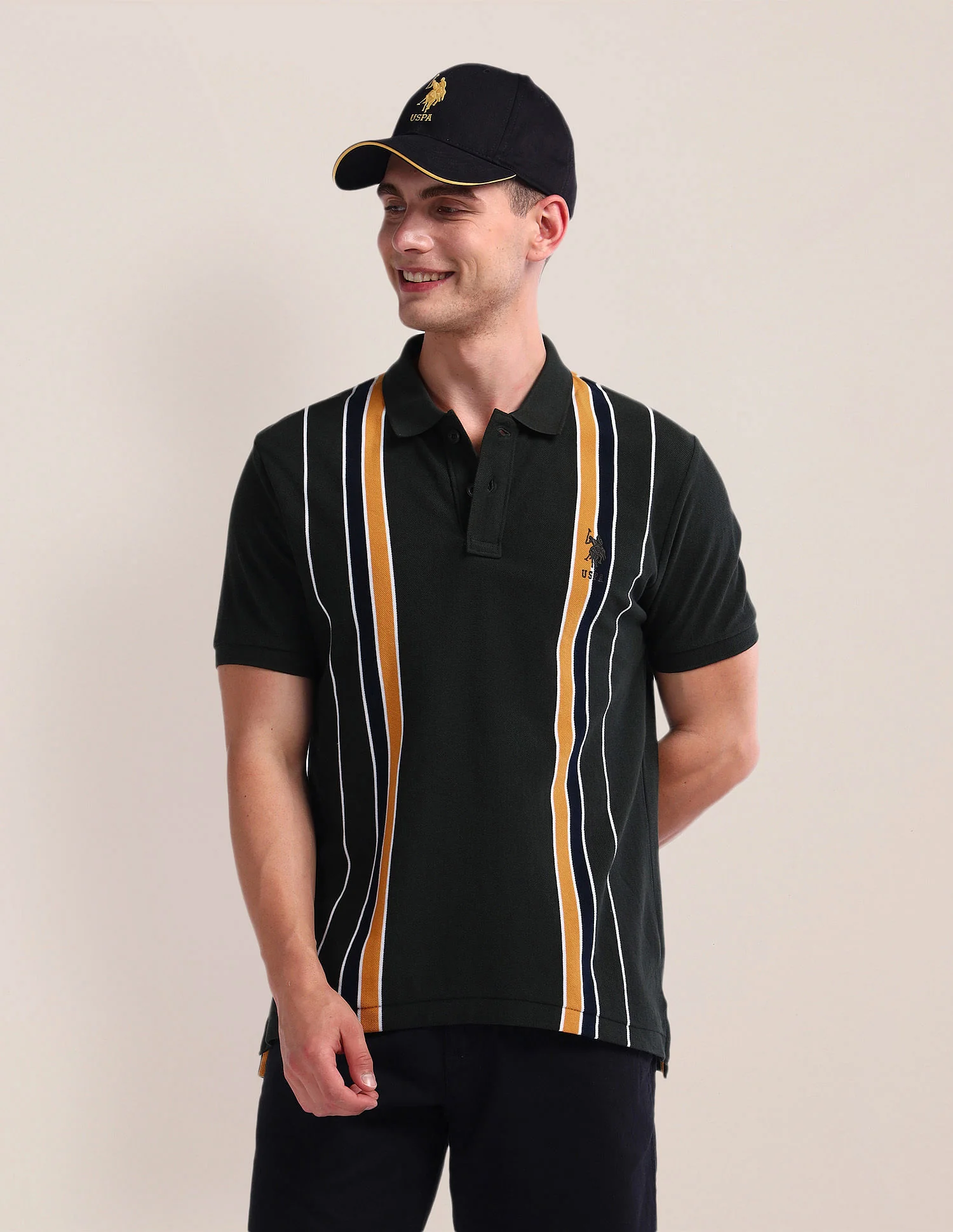 Pure Cotton Stripe Polo Shirt