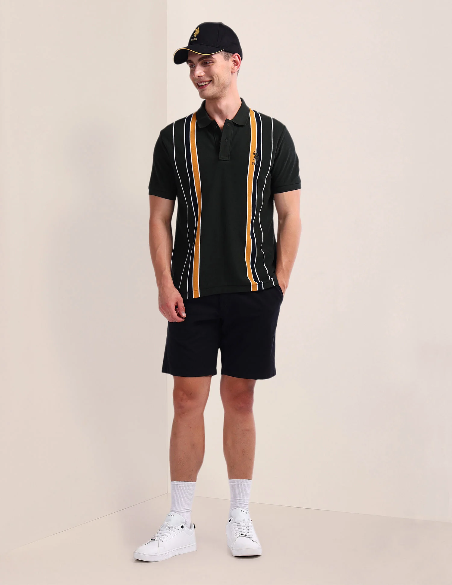 Pure Cotton Stripe Polo Shirt - Image 3