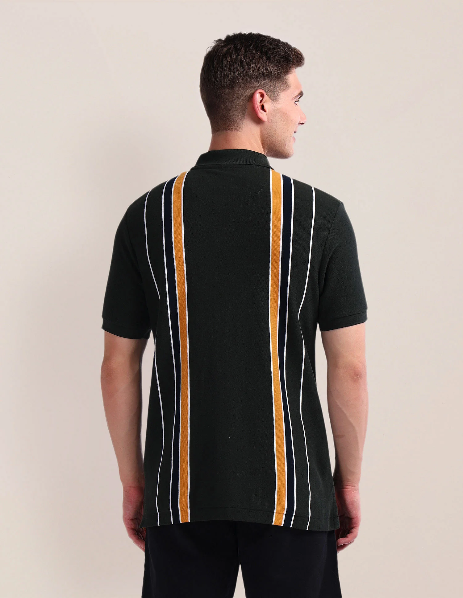 Pure Cotton Stripe Polo Shirt - Image 5