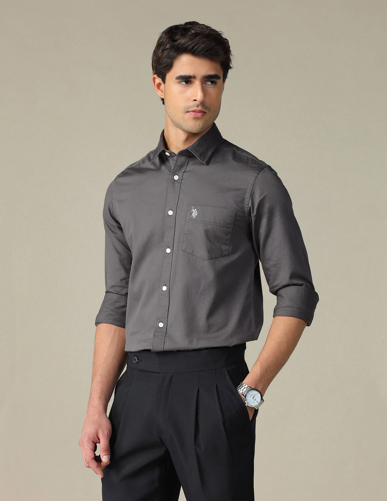 Pure Cotton Tailored Fit Shirt - Image 4