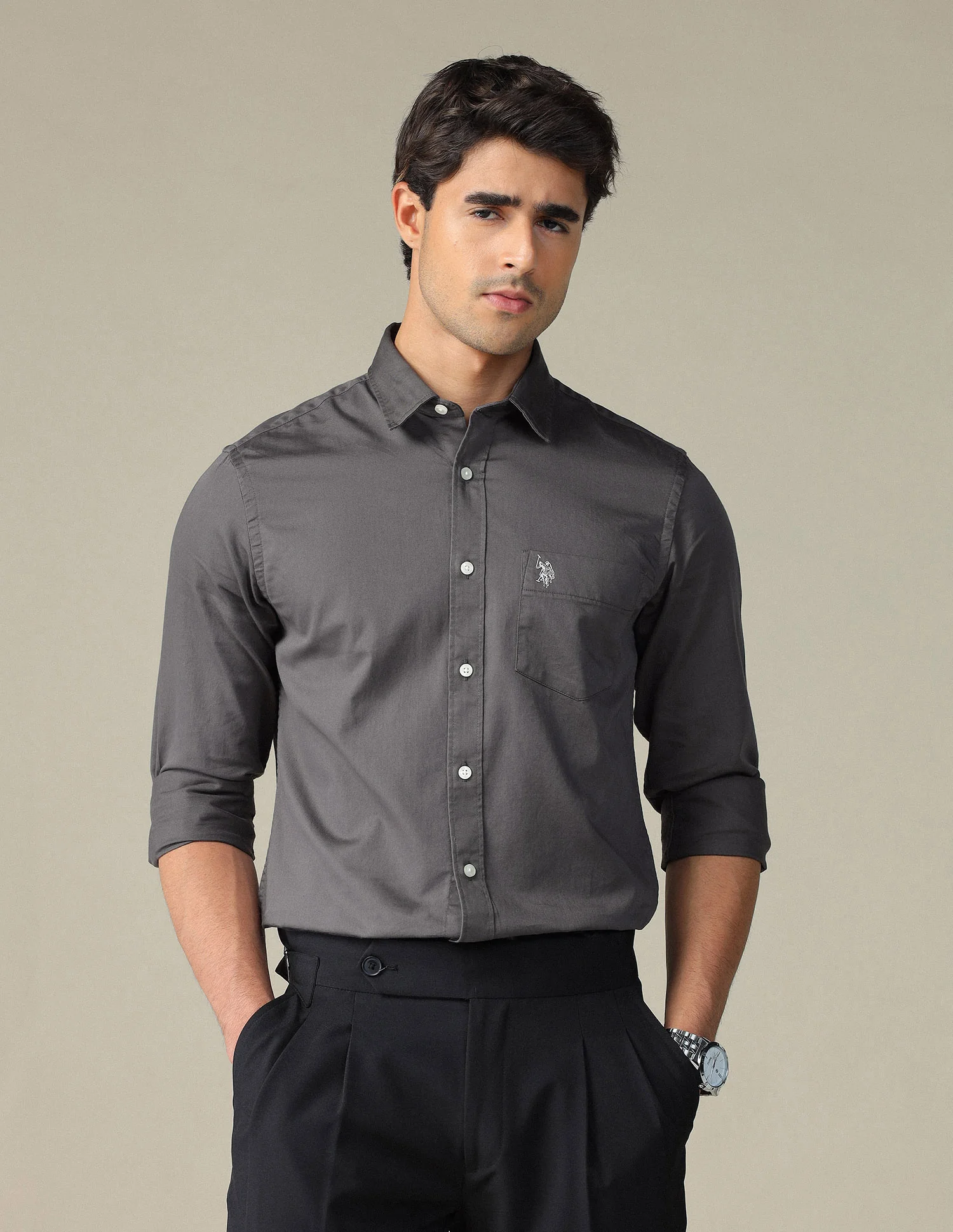 Pure Cotton Tailored Fit Shirt - Image 6