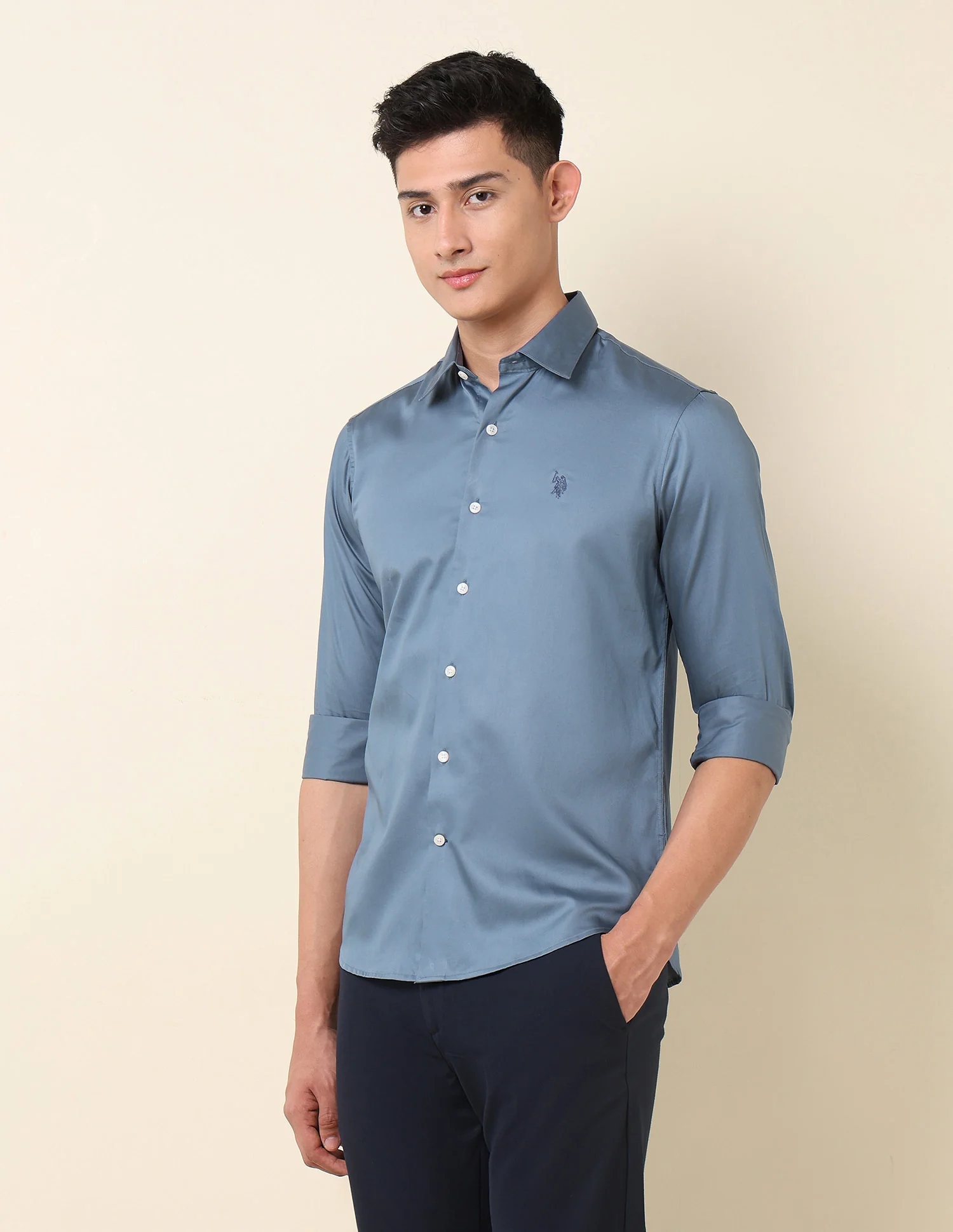 Pure Cotton Tailored Fit Shirt - Image 4