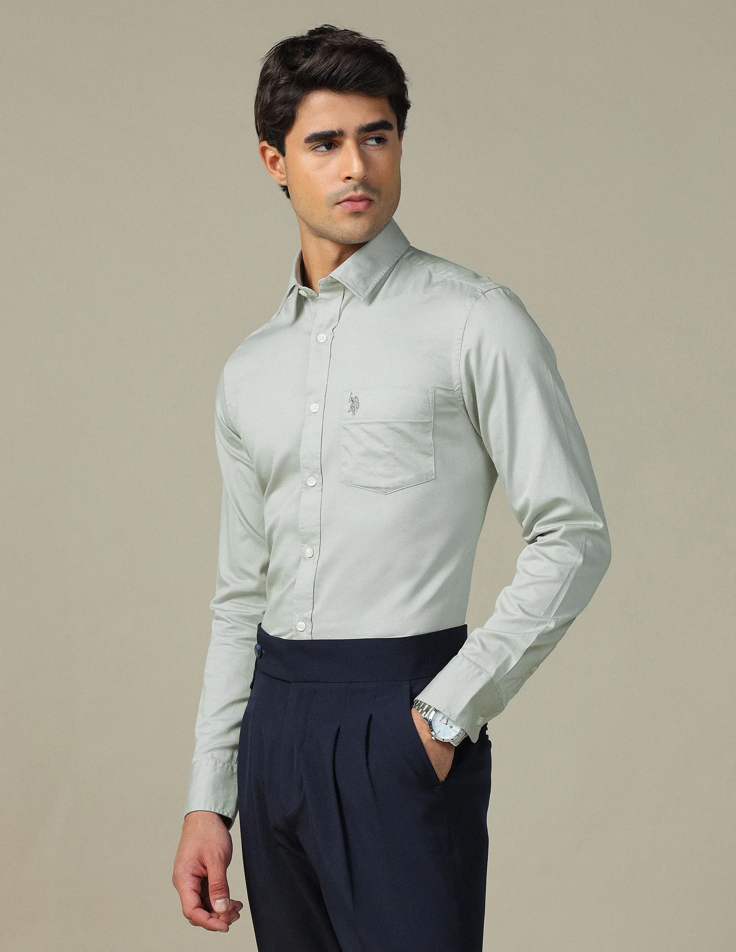 Pure Cotton Tailored Fit Shirt - Image 4