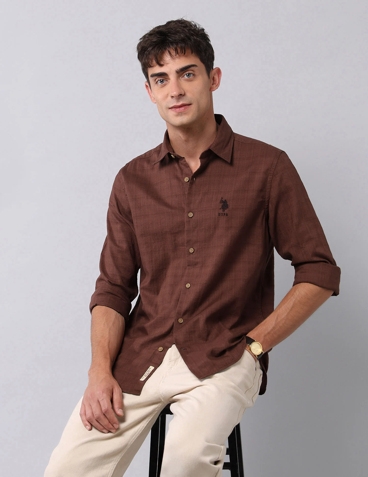 Pure Cotton Textured Shirt