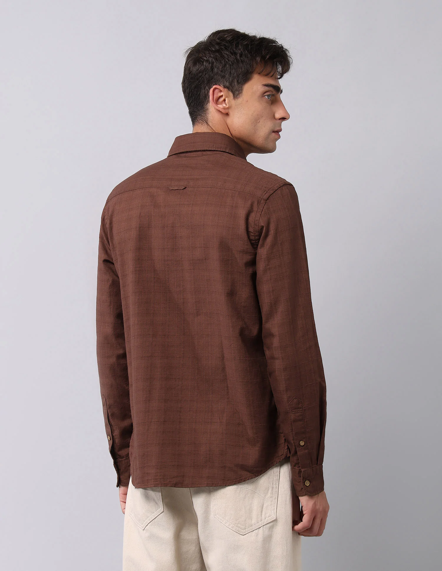 Pure Cotton Textured Shirt - Image 5