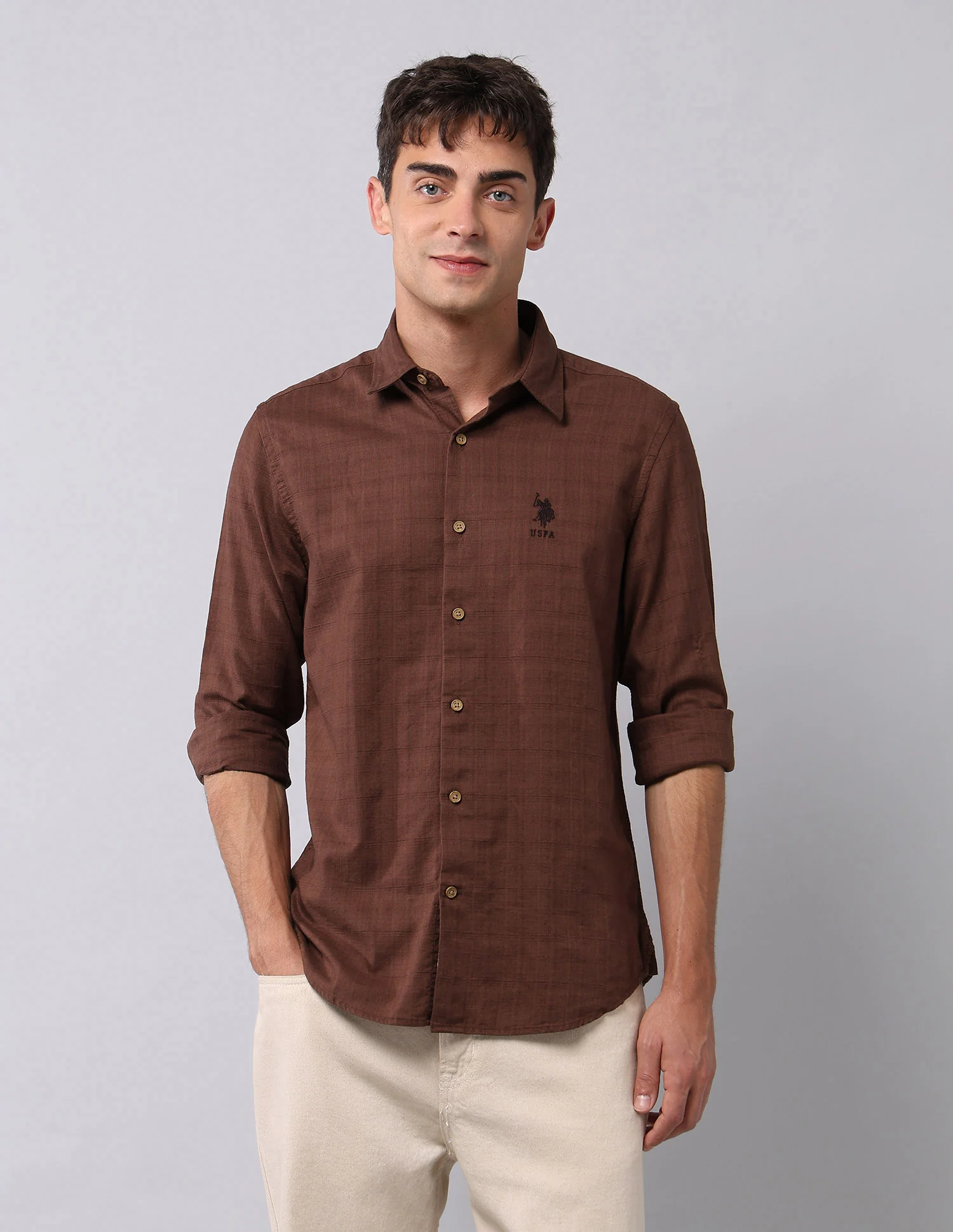 Pure Cotton Textured Shirt - Image 6