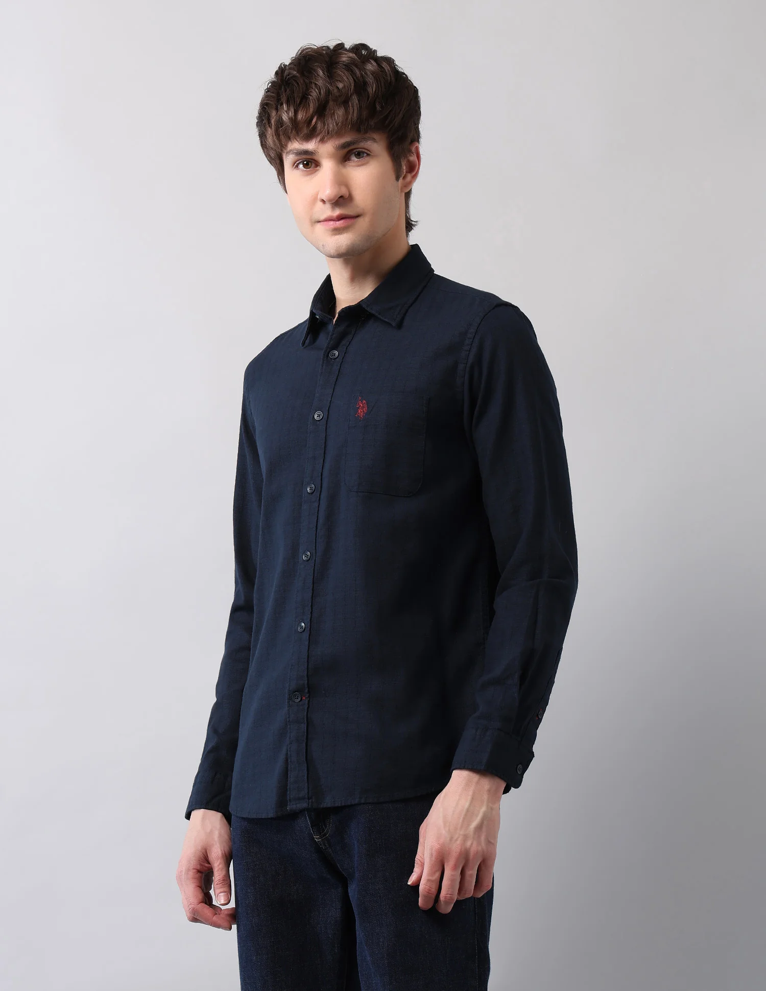 Pure Cotton Textured Shirt - Image 4