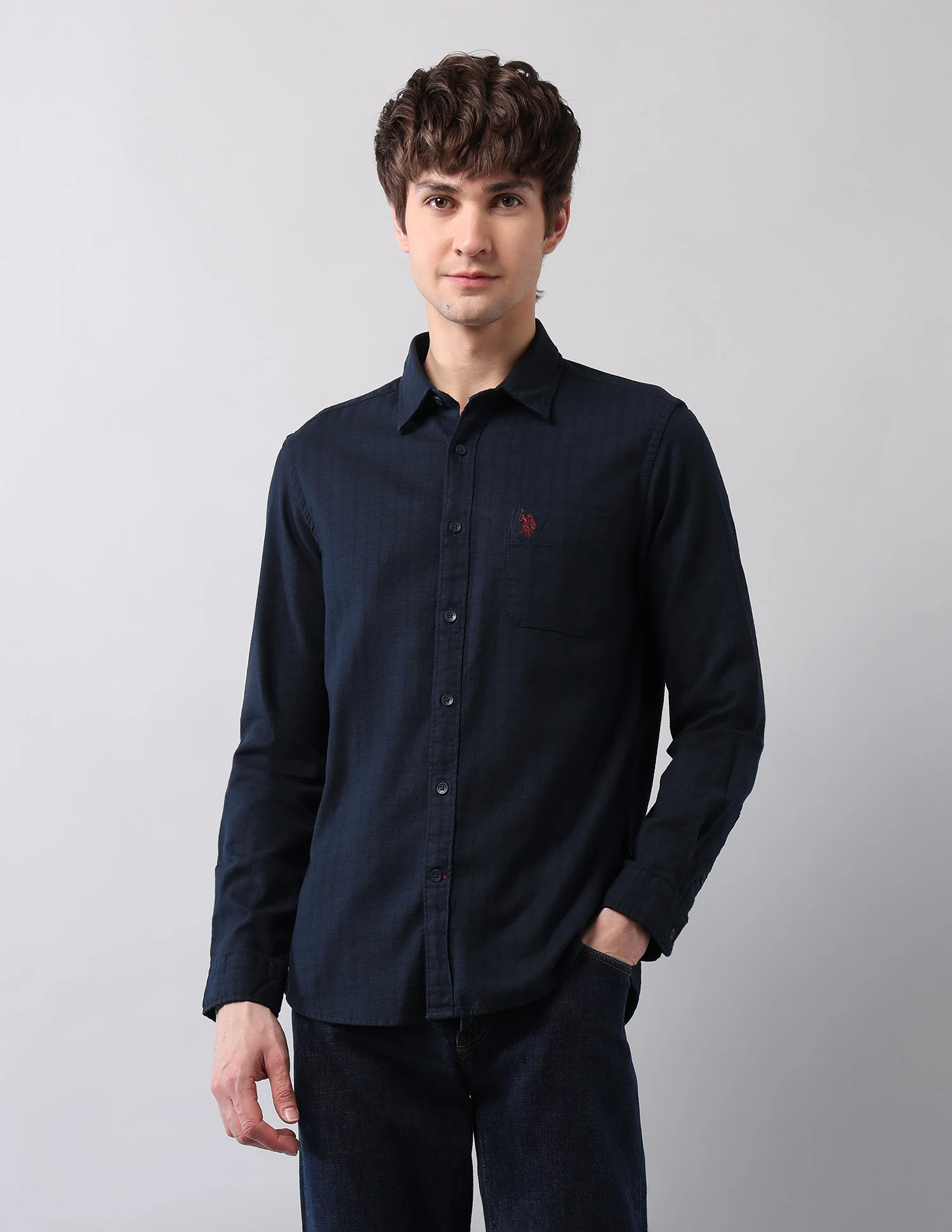 Pure Cotton Textured Shirt - Image 6