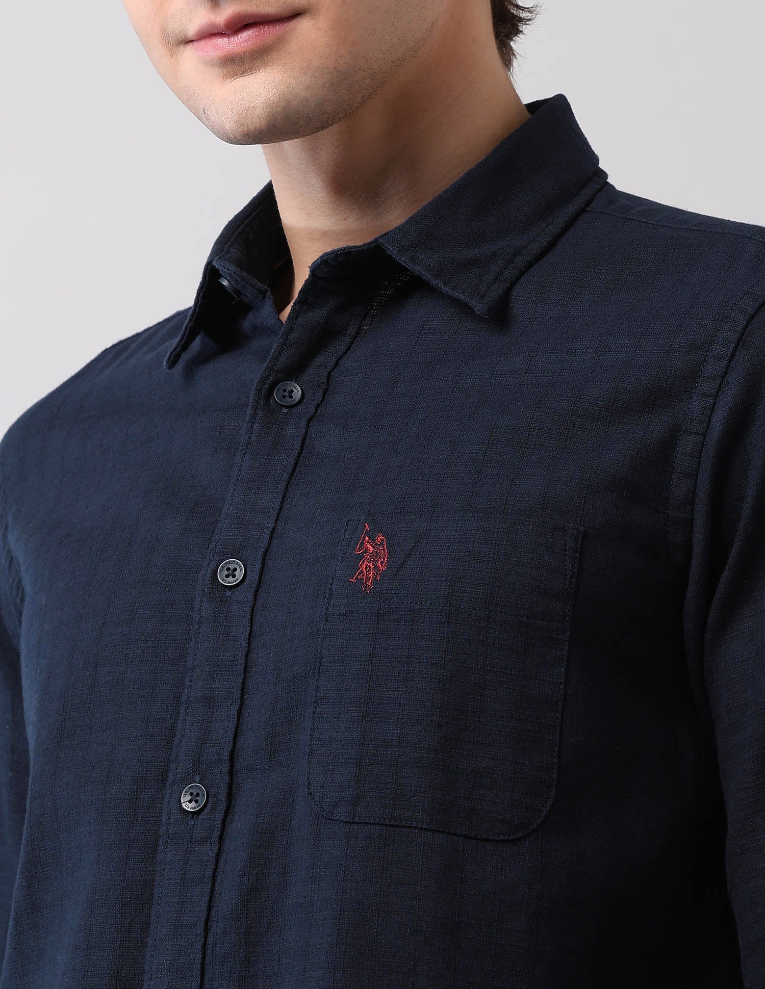 Pure Cotton Textured Shirt - Image 7