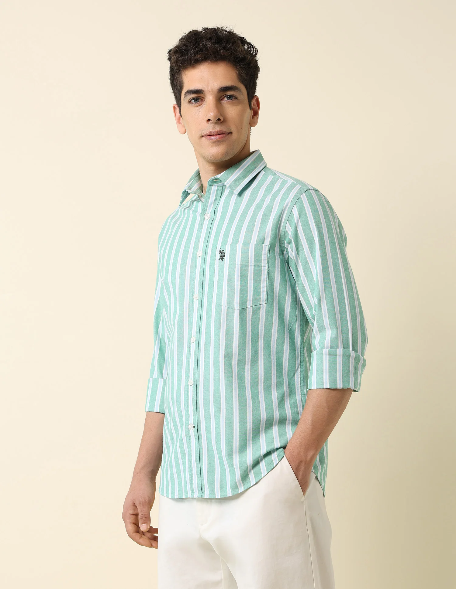 Pure Cotton Vertical Striped Shirt - Image 4