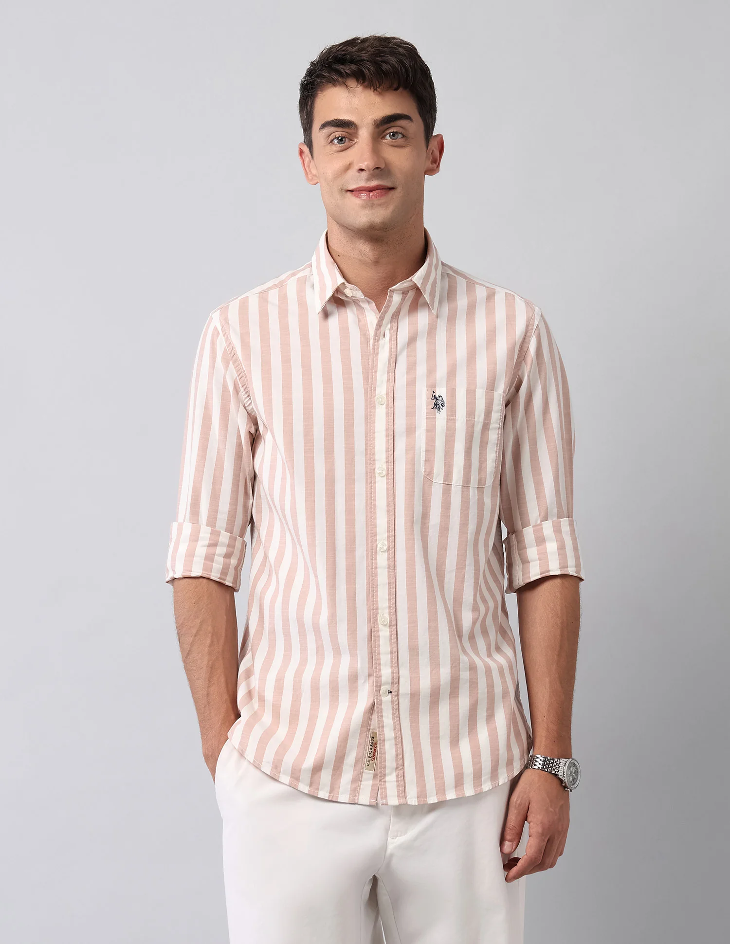 Pure Cotton Vertical Striped Shirt