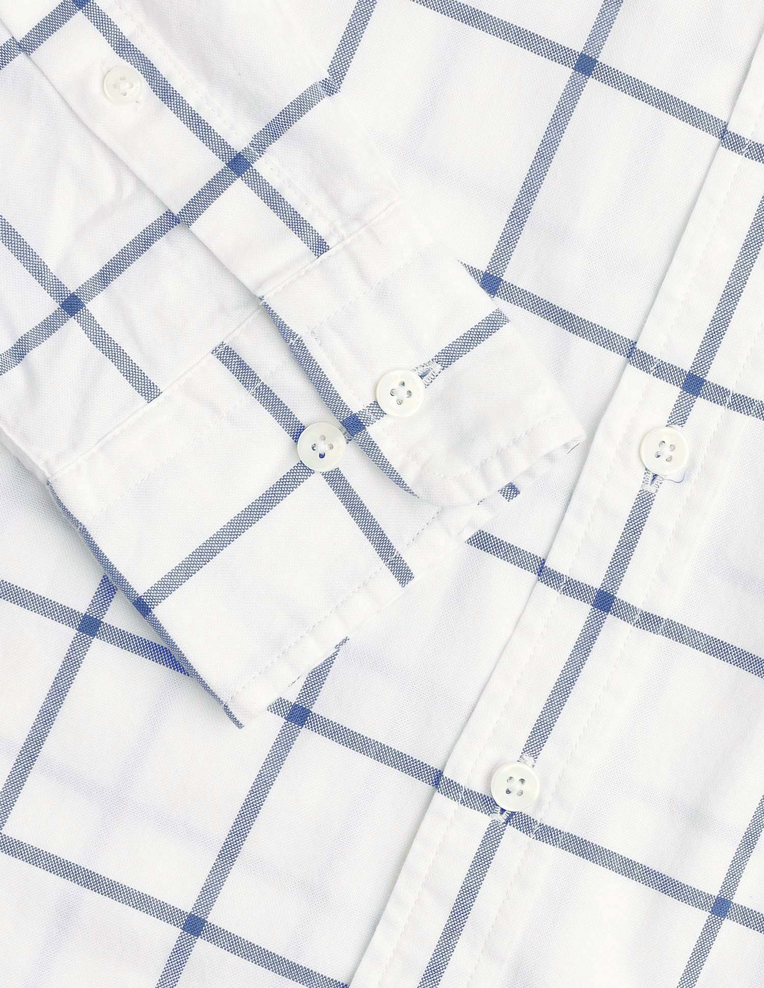 Pure Cotton Windowpane Checked Shirt - Image 8