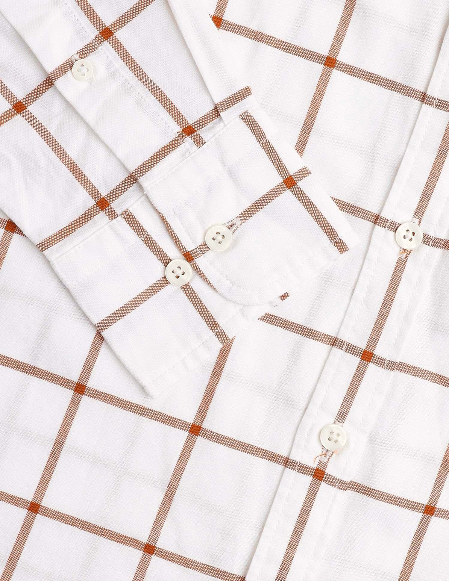 Pure Cotton Windowpane Checked Shirt - Image 8