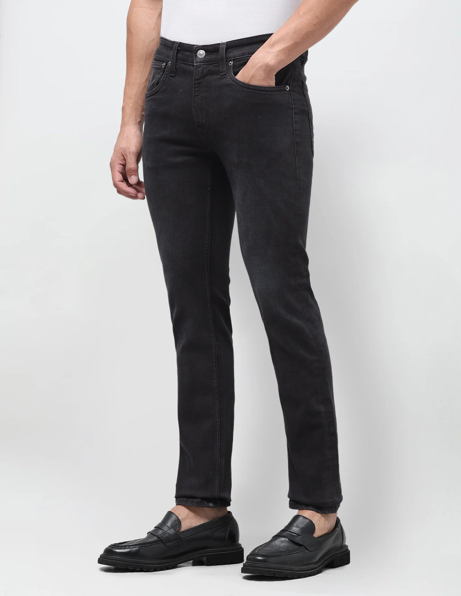 Regallo Skinny Fit Black Jeans - Image 4