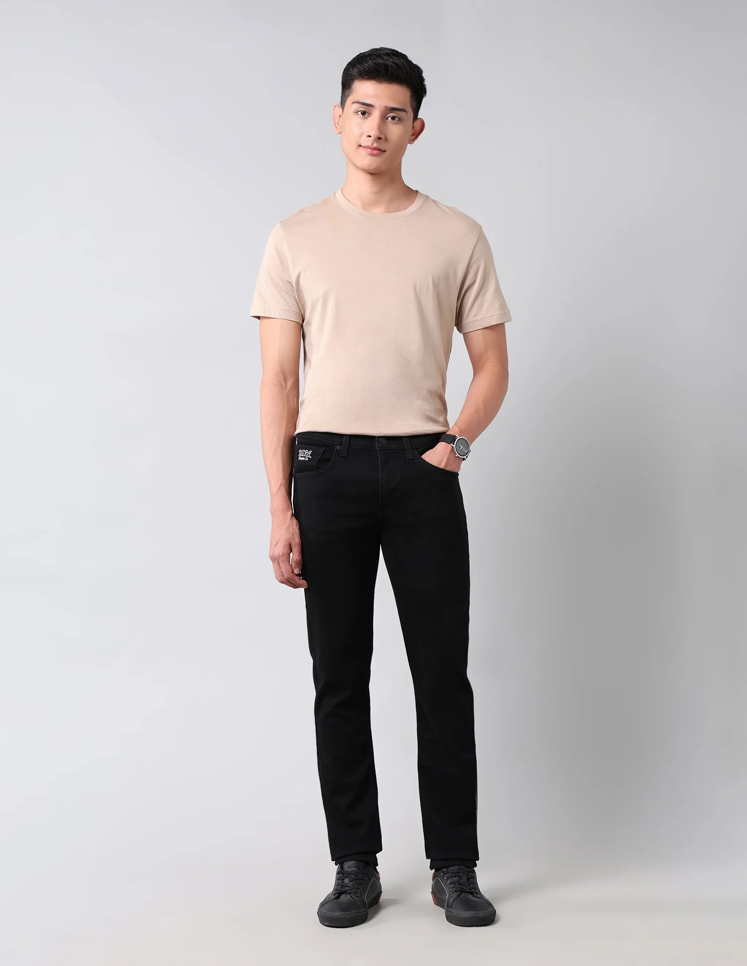Regallo Skinny Fit Black Jeans - Image 3