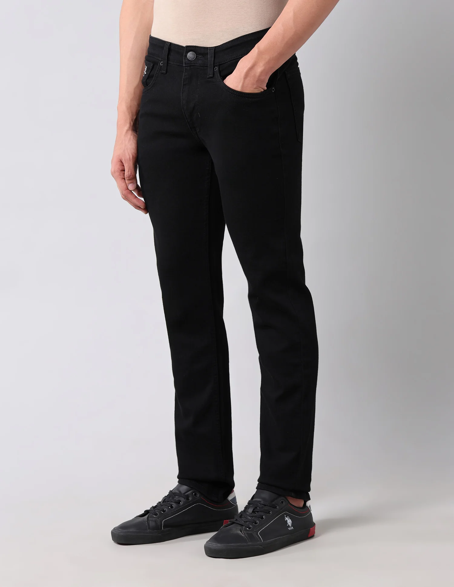 Regallo Skinny Fit Black Jeans - Image 4