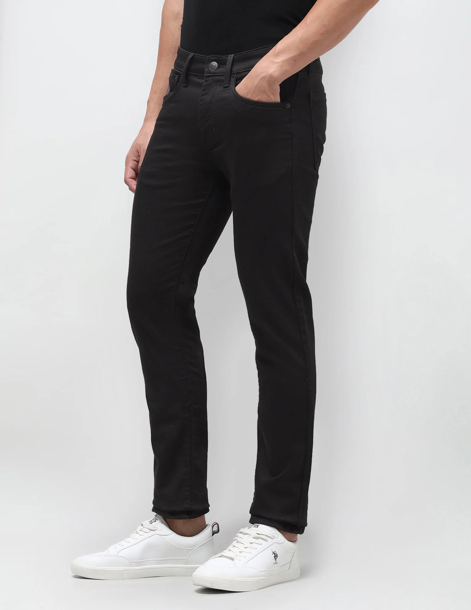 Regallo Skinny Fit Black Jeans - Image 4