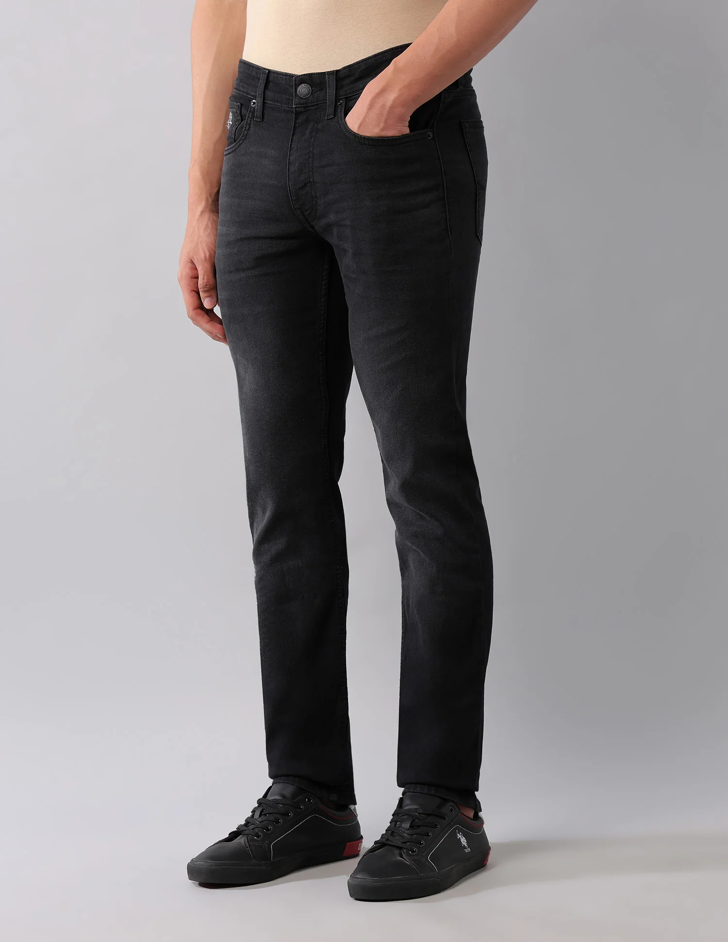 Regallo Skinny Fit Black Jeans - Image 4