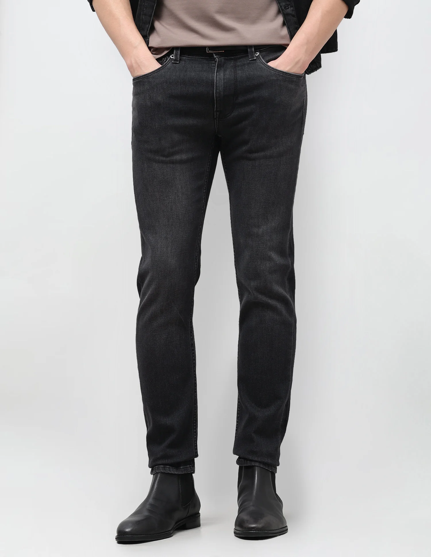 Regallo Skinny Fit Black Jeans
