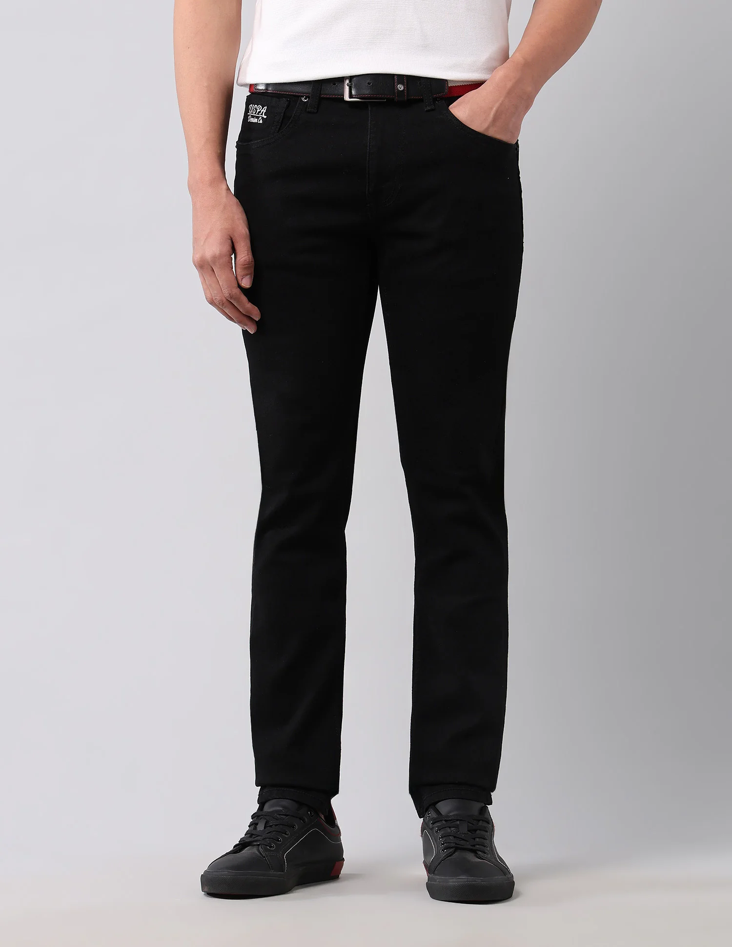 Regallo Skinny Fit Black Jeans