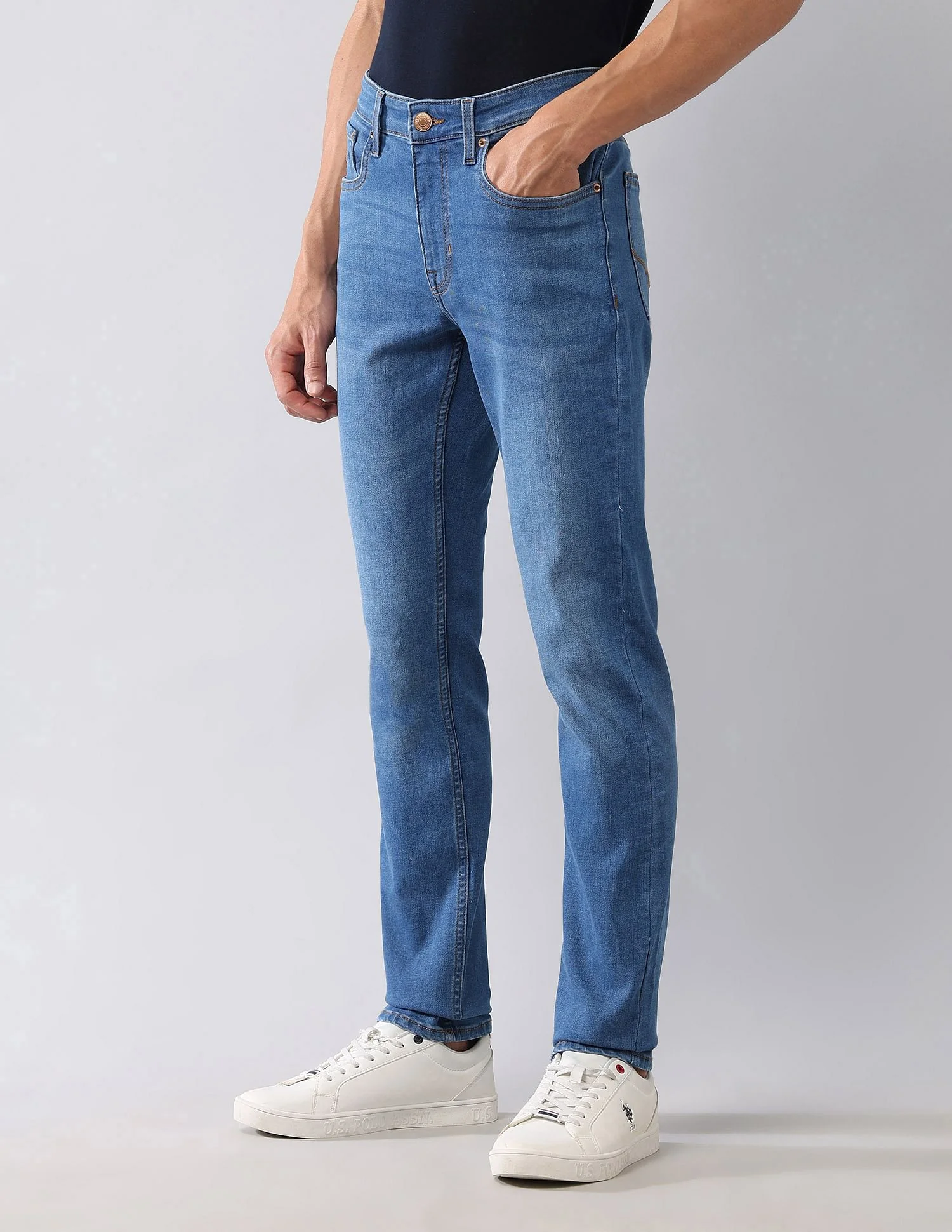 Regallo Skinny Fit Blue Jeans - Image 4