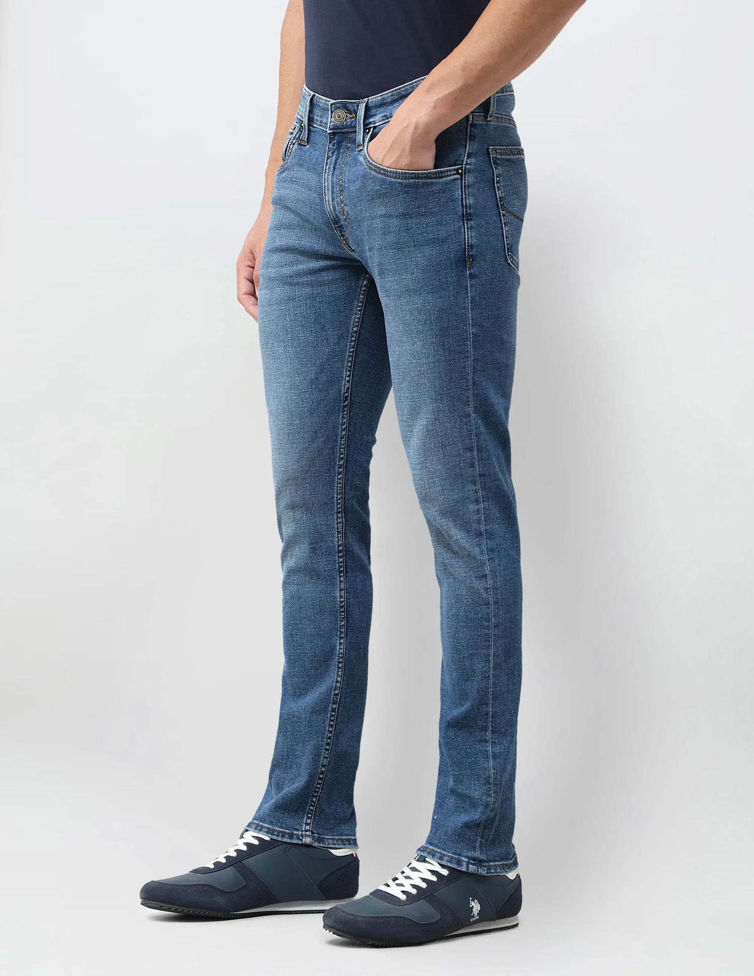 Regallo Skinny Fit Blue Jeans - Image 4