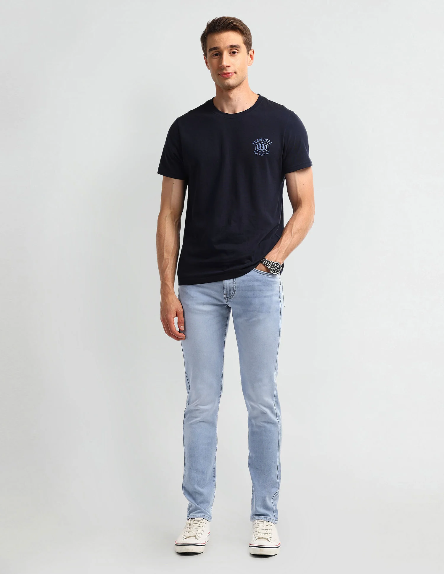 Regallo Skinny Fit Blue Jeans - Image 3