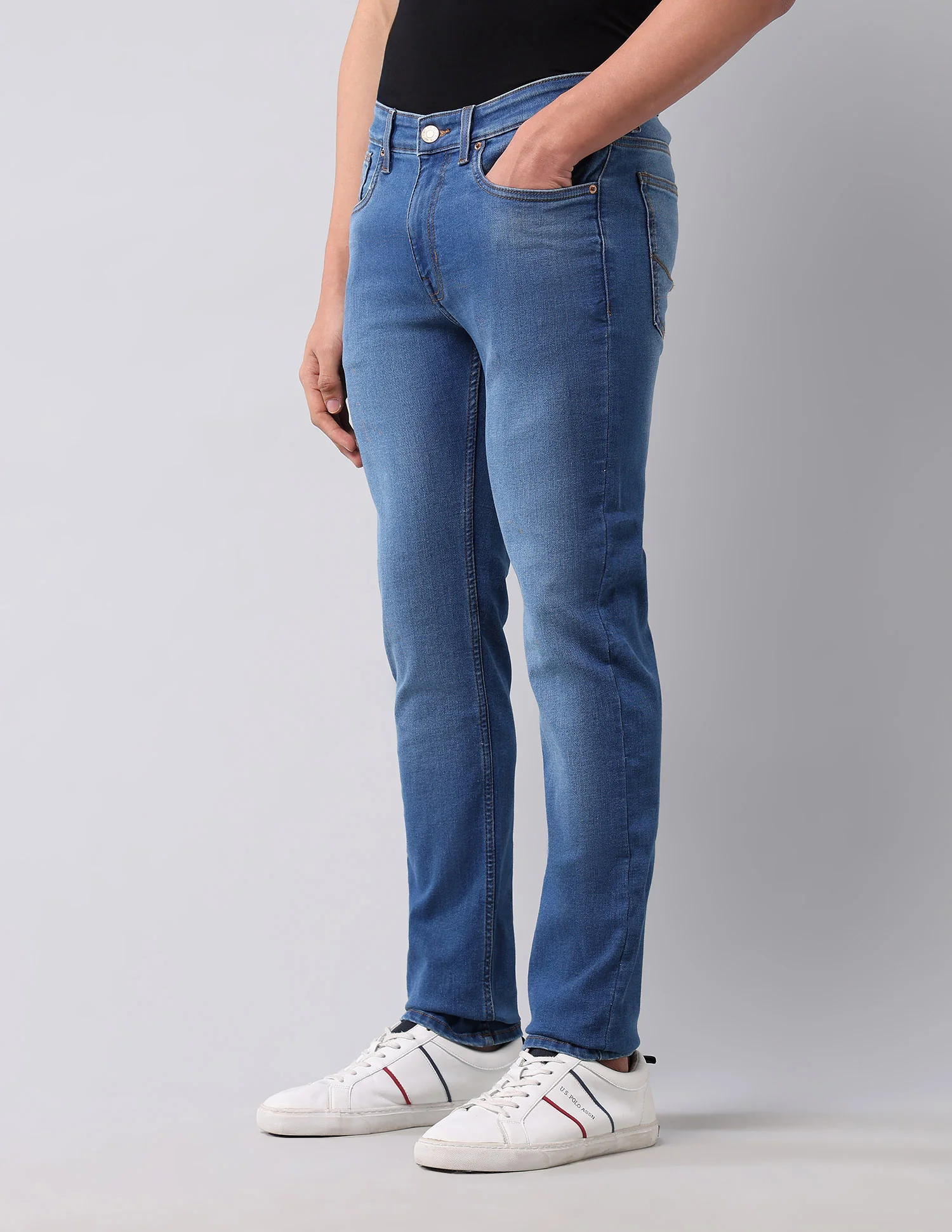 Regallo Skinny Fit Blue Jeans - Image 4