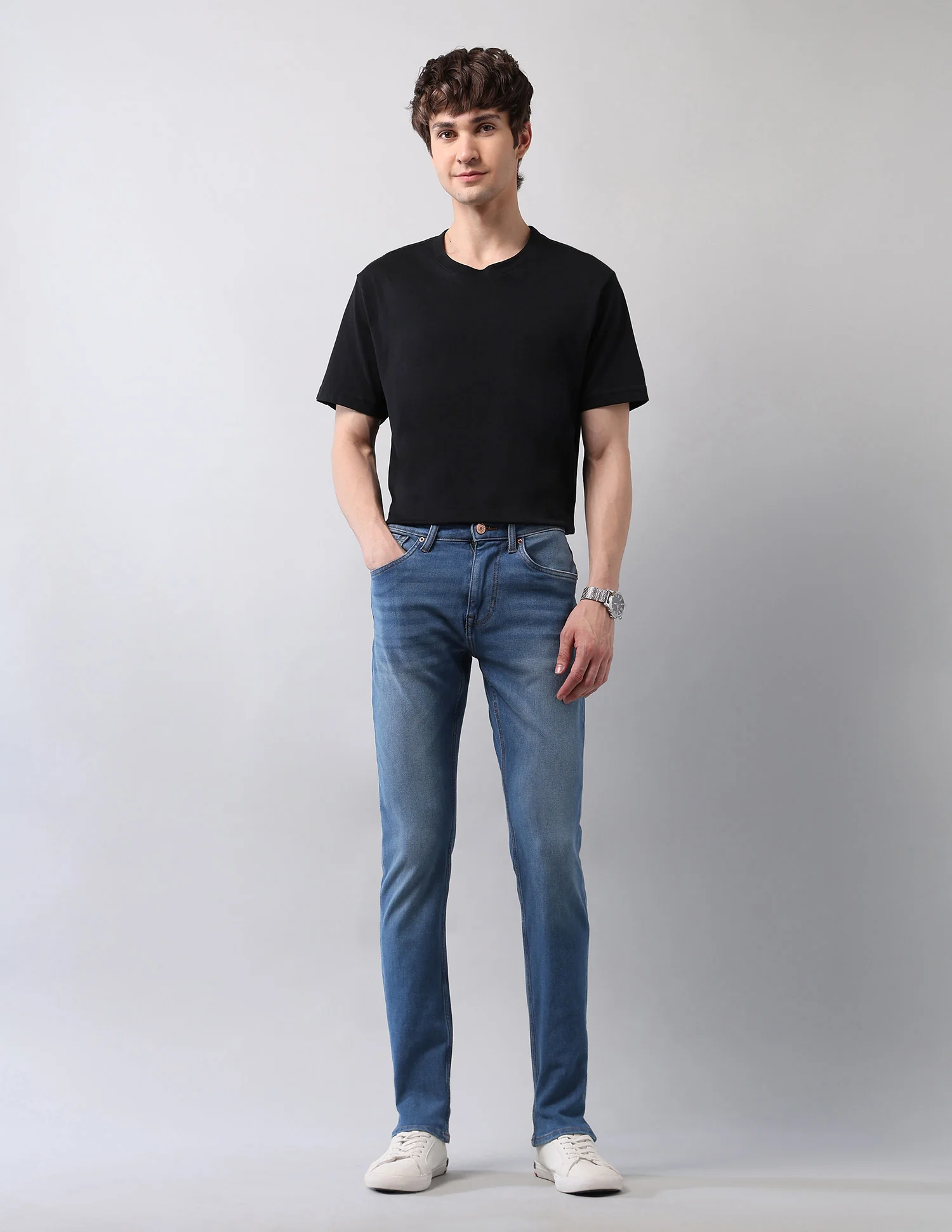 Regallo Skinny Fit Blue Jeans - Image 3