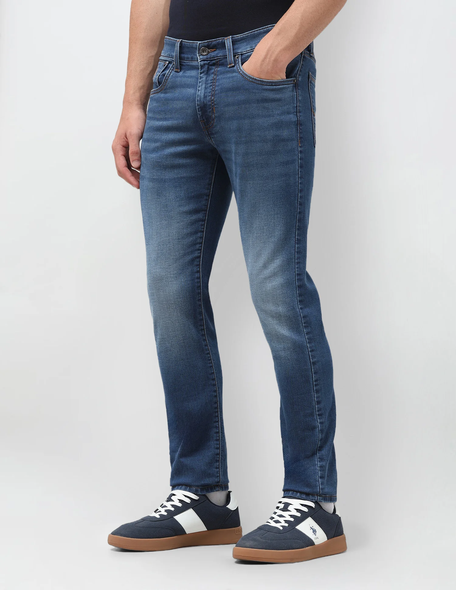 Regallo Skinny Fit Blue Jeans - Image 4