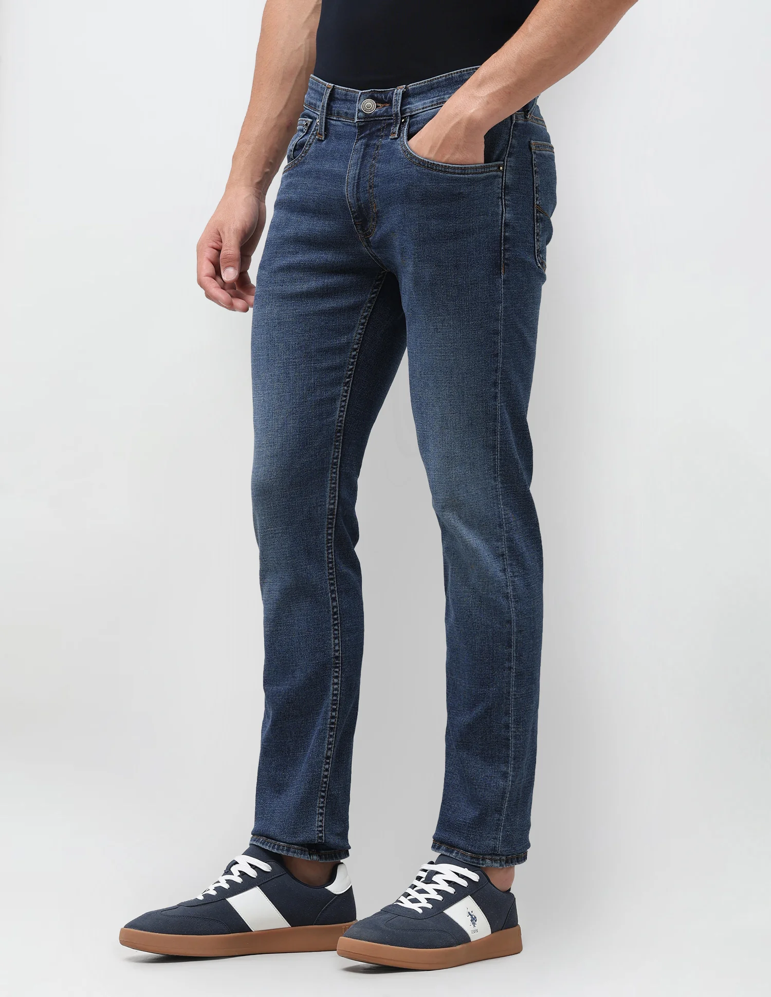 Regallo Skinny Fit Blue Jeans - Image 4