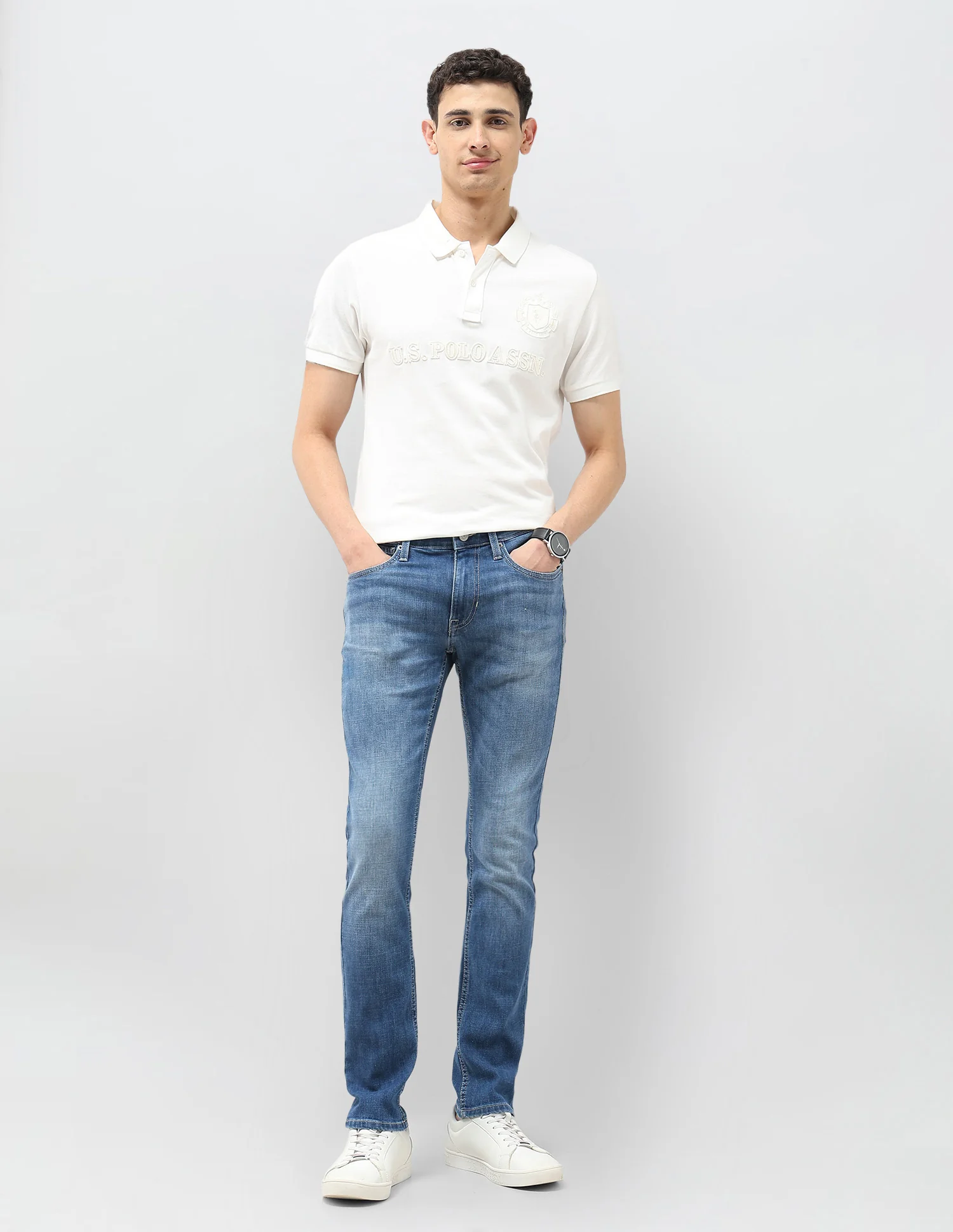 Regallo Skinny Fit Whiskered Jeans - Image 3