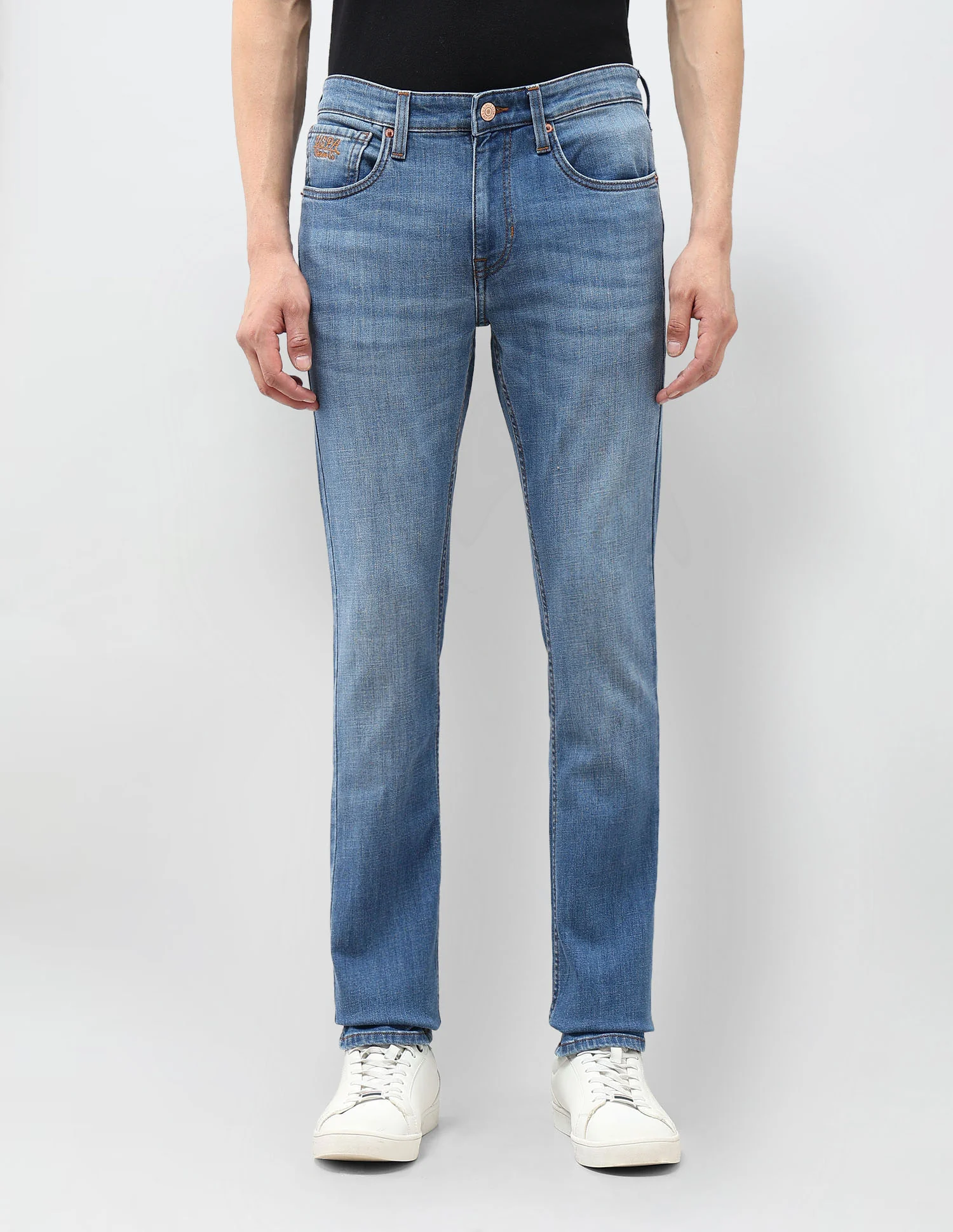 Regallo Skinny Fit Whiskered Jeans - Image 6