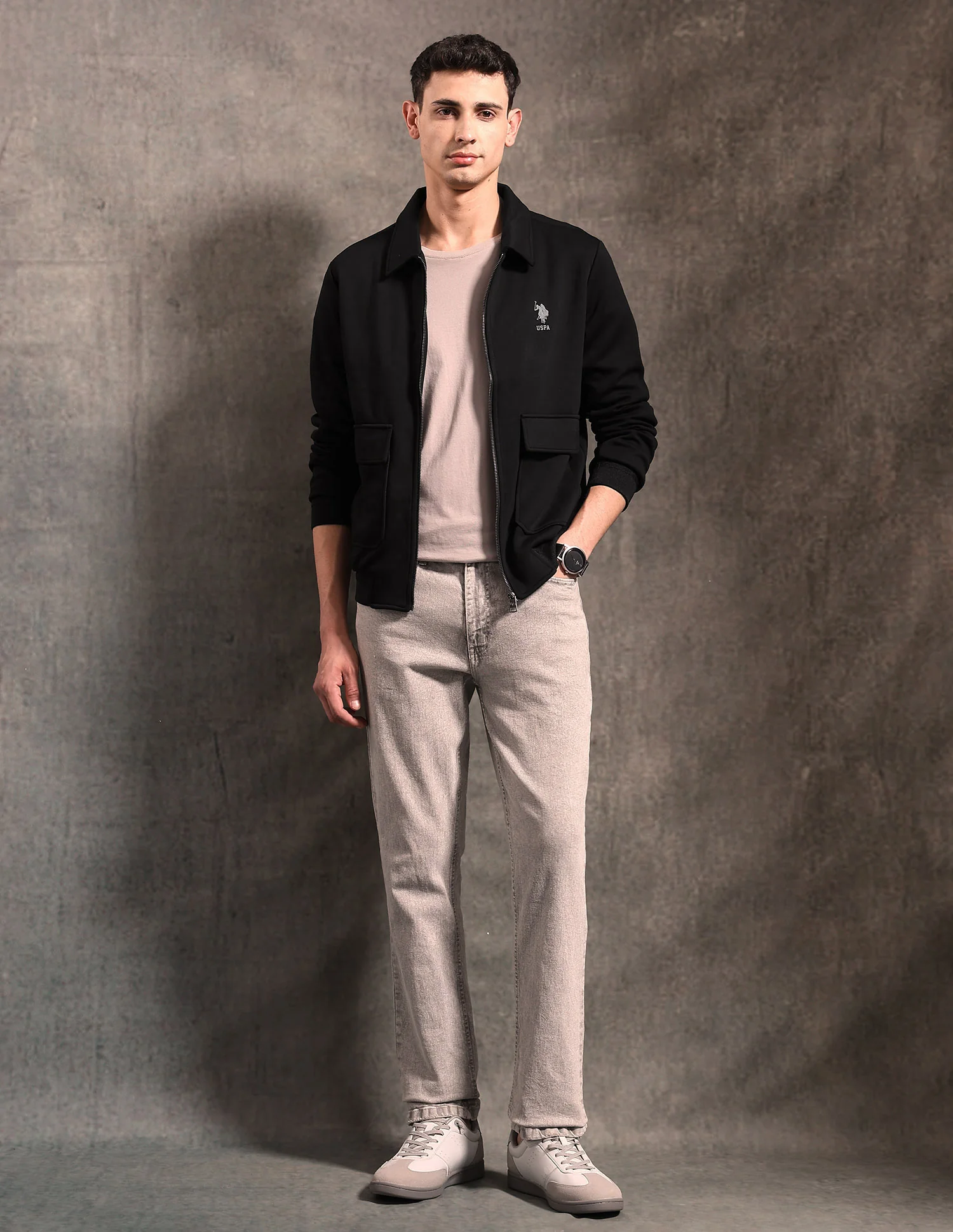 Regular Fit Black & Gold Jacket - Image 3