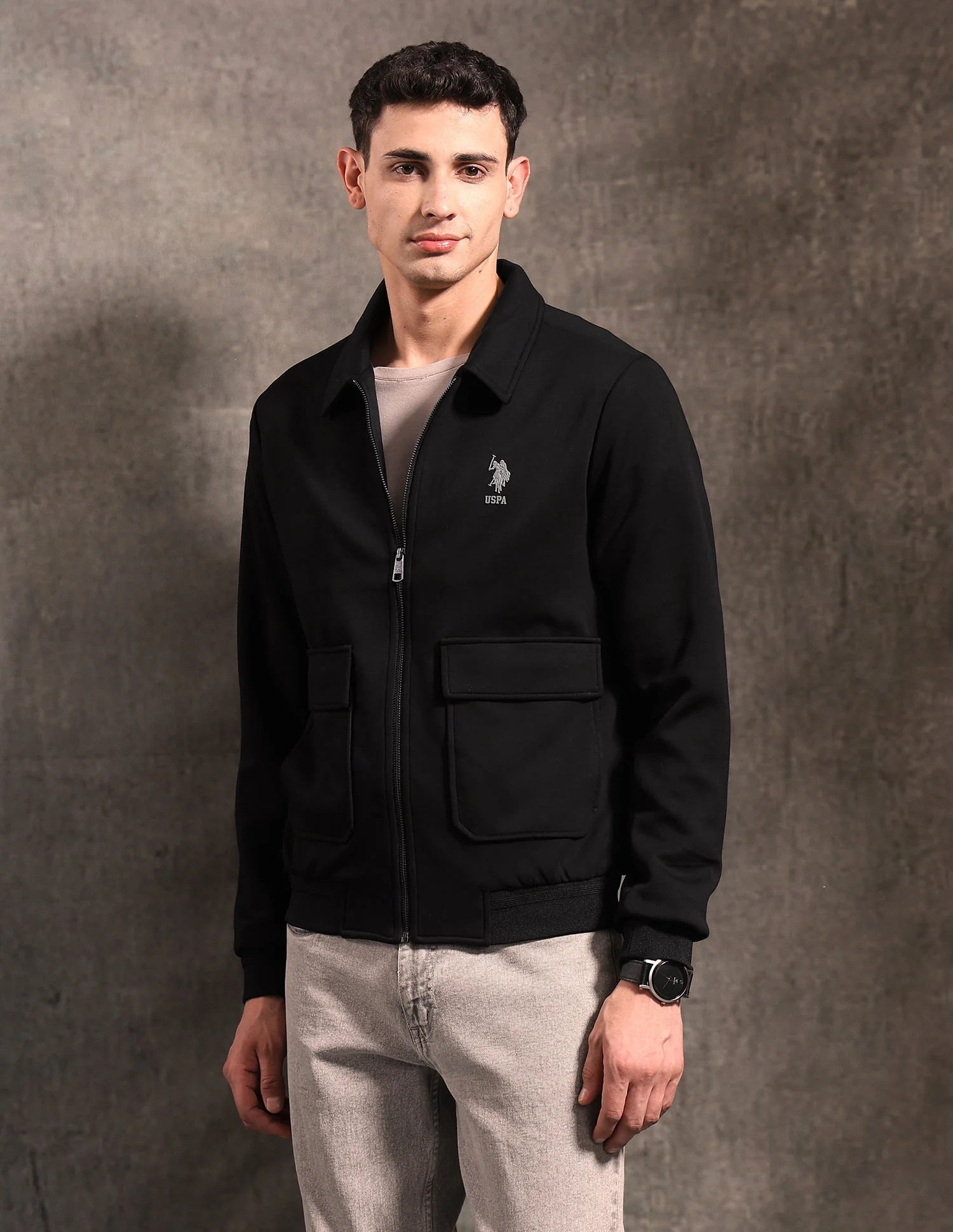 Regular Fit Black & Gold Jacket - Image 4
