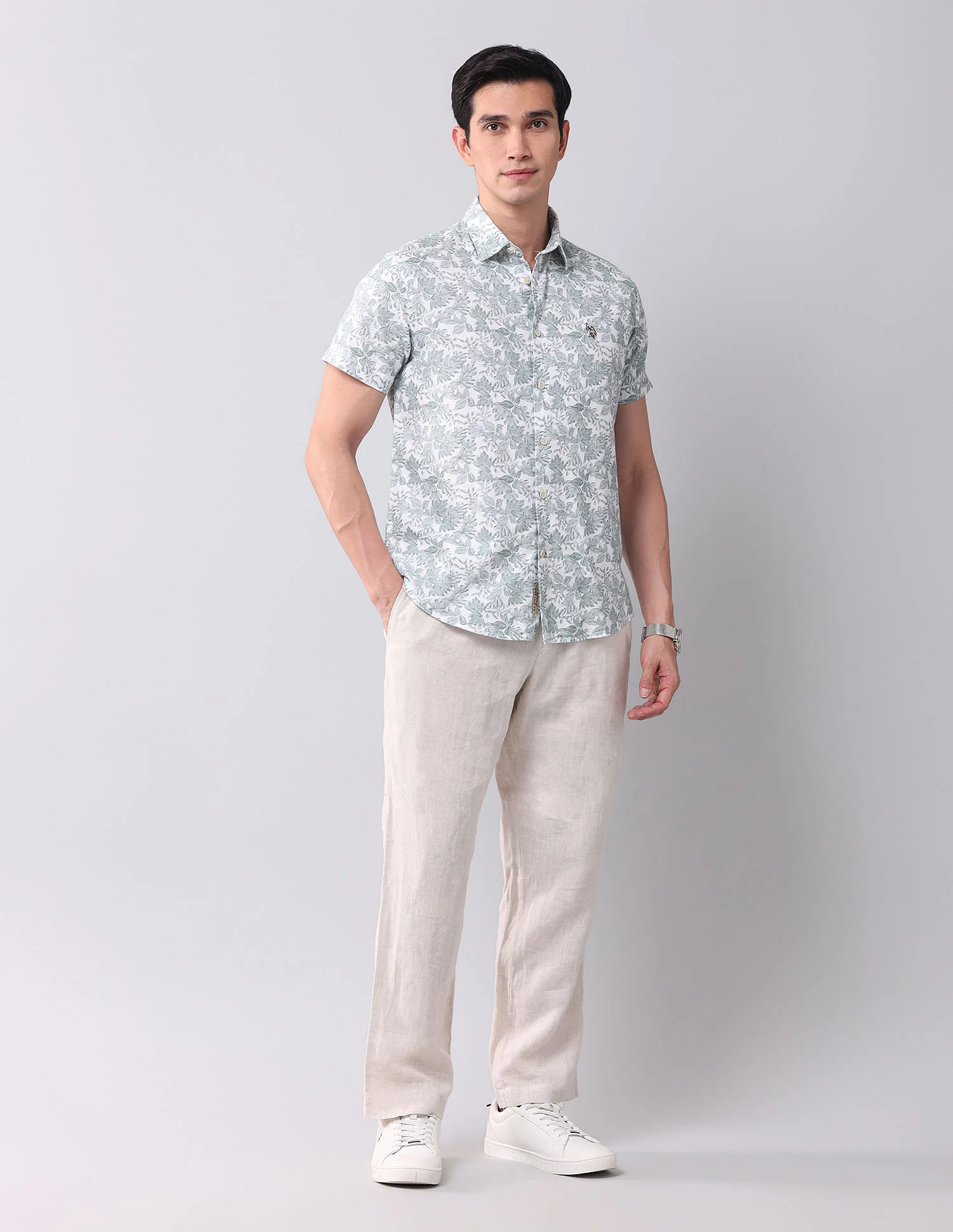 Regular Fit Dobby Printed Shirt - Image 3