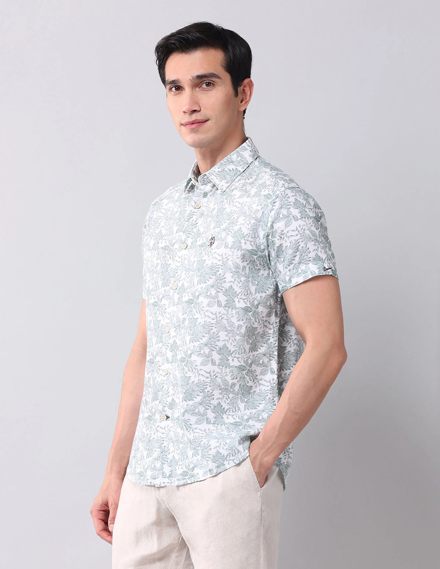Regular Fit Dobby Printed Shirt - Image 4