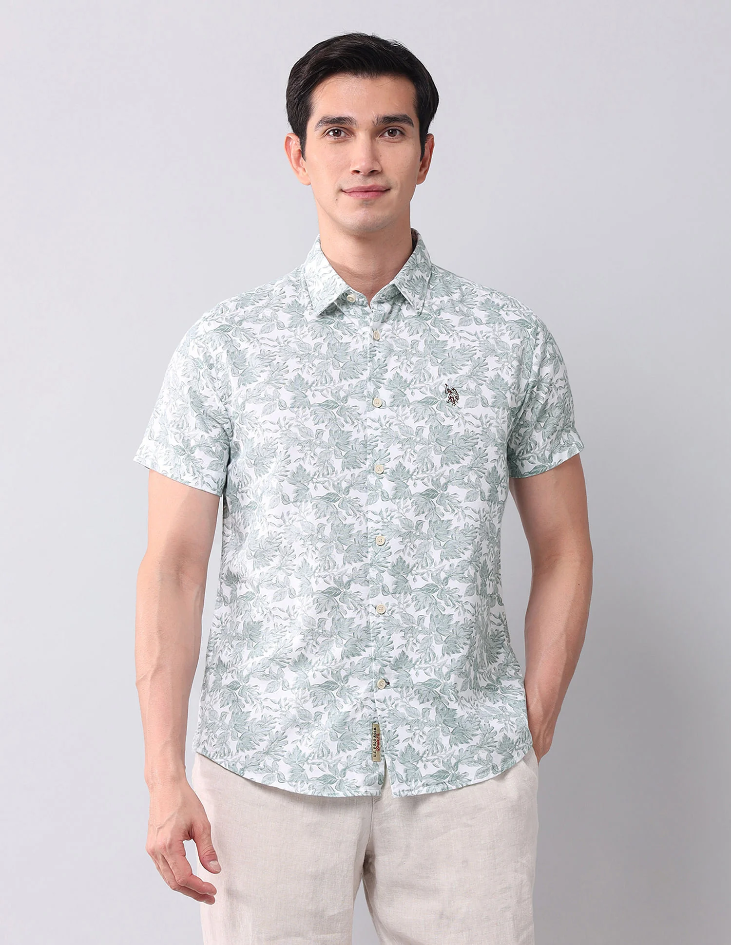 Regular Fit Dobby Printed Shirt - Image 6