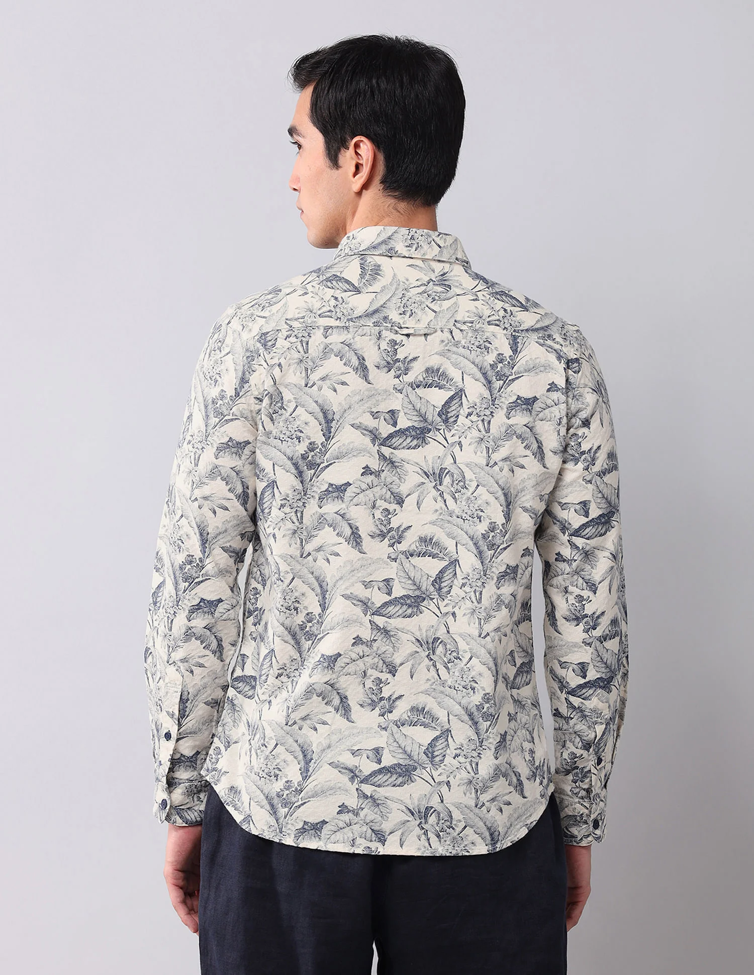Regular Fit Dobby Printed Shirt - Image 4