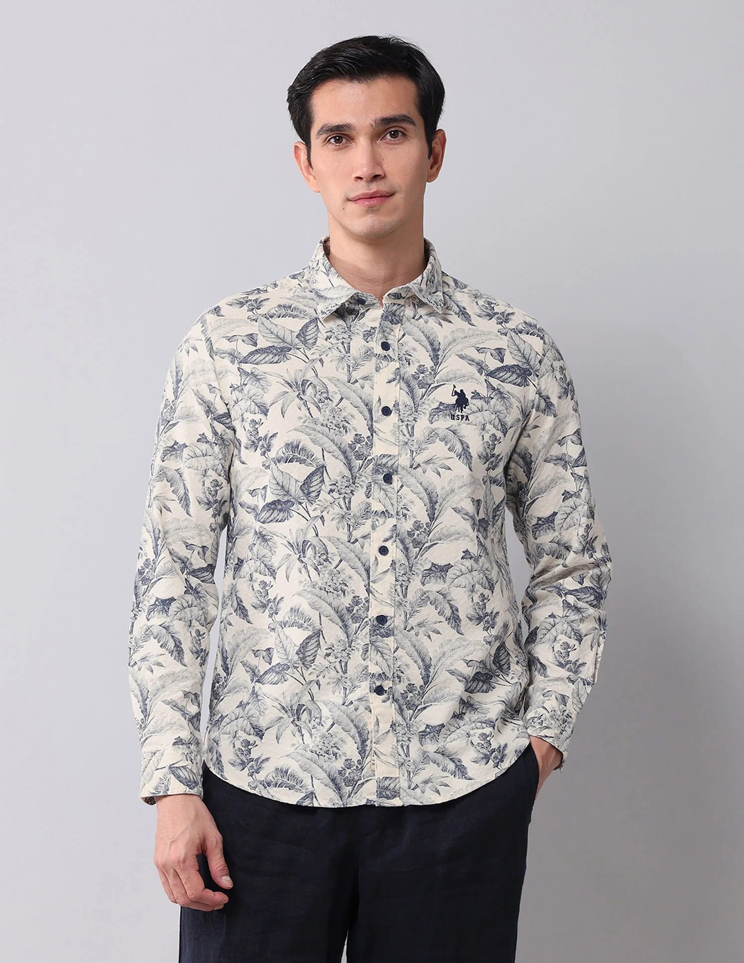 Regular Fit Dobby Printed Shirt - Image 5