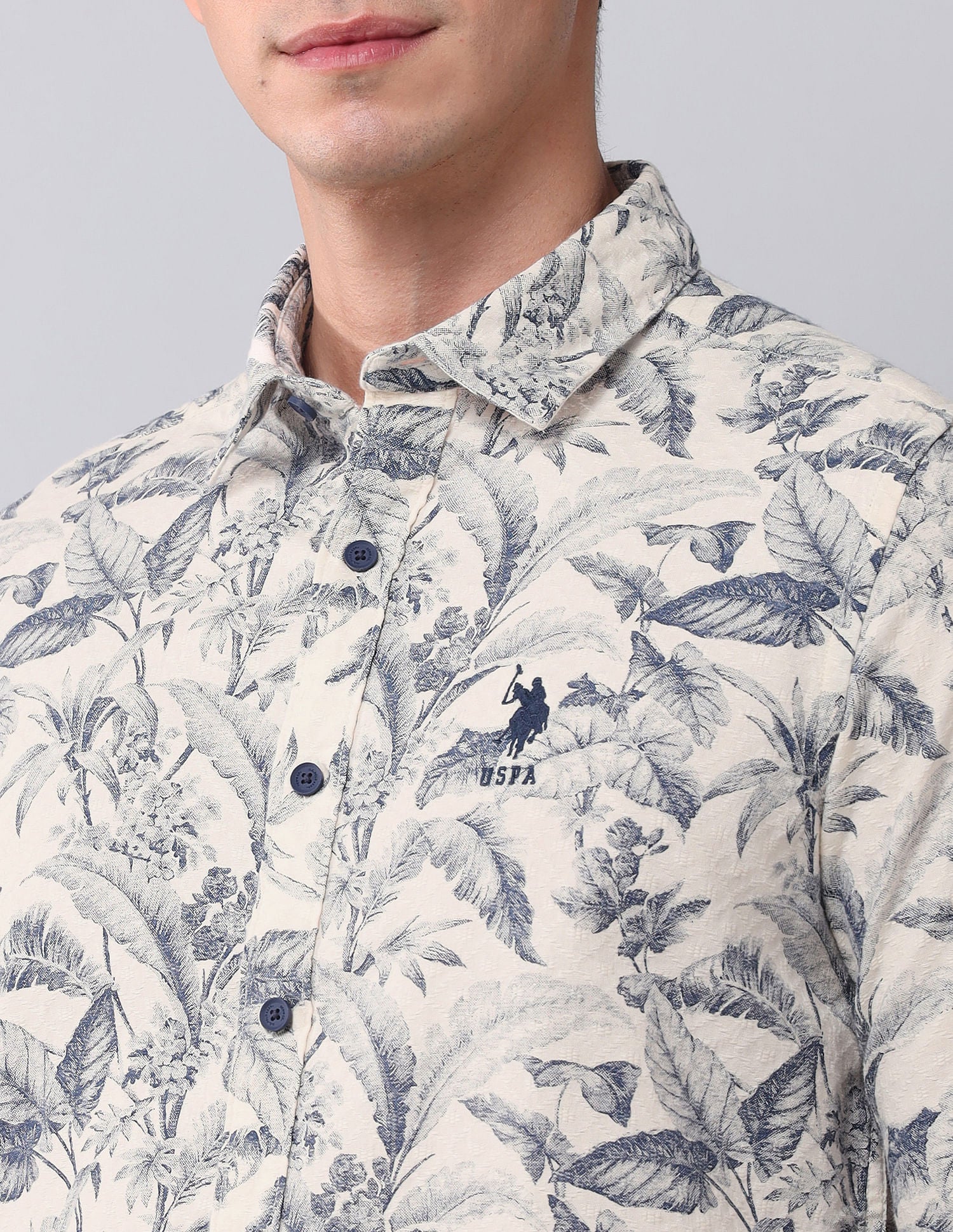 Regular Fit Dobby Printed Shirt - Image 6