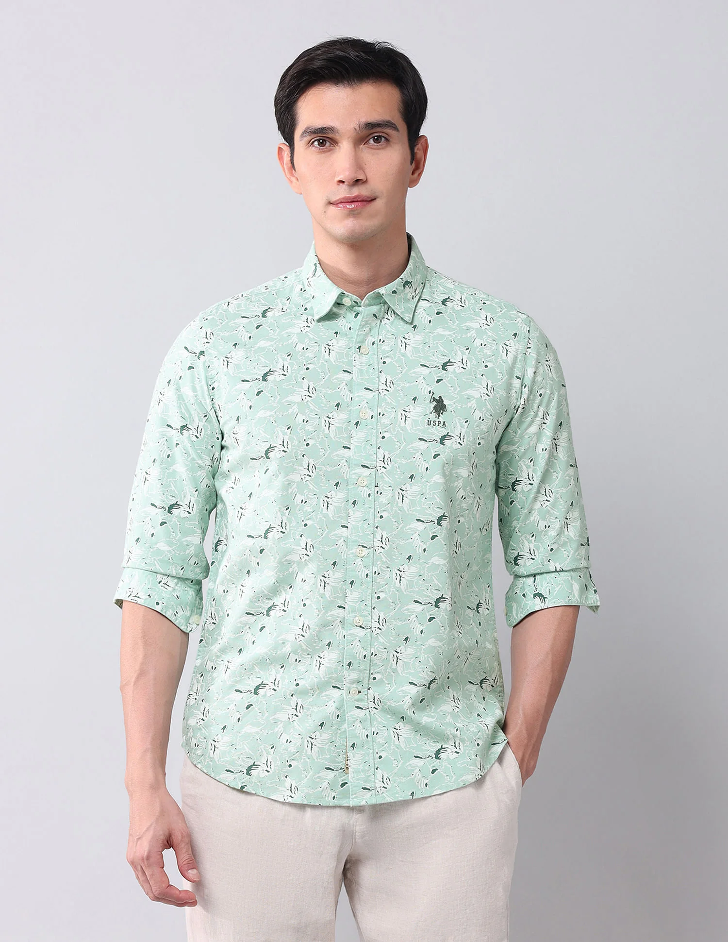 Regular Fit Dobby Printed Shirt - Image 6