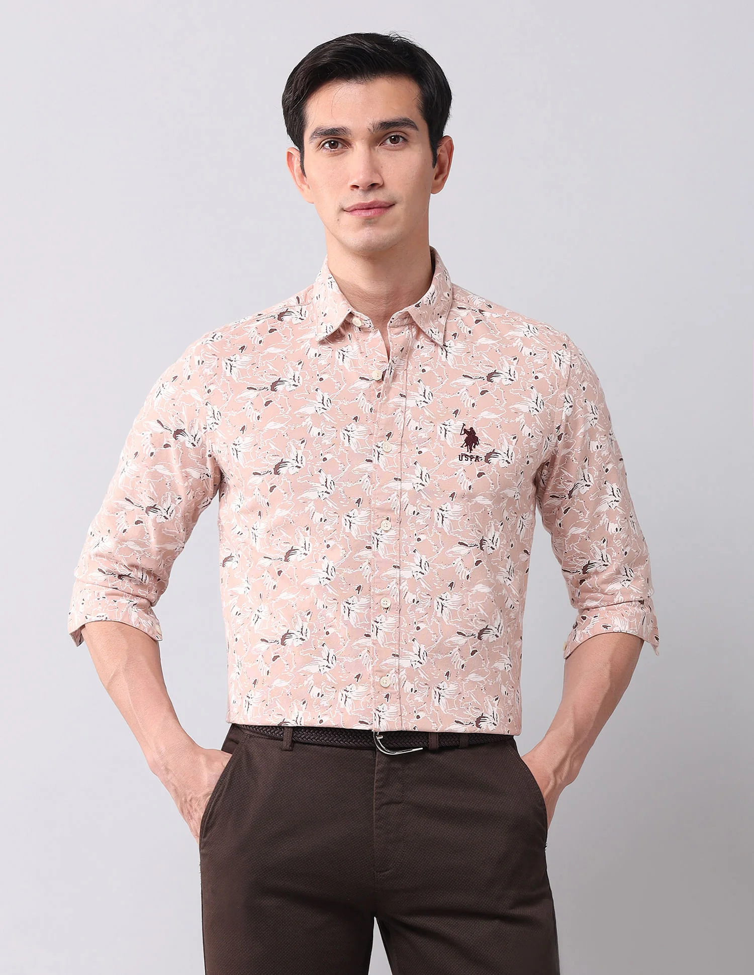 Regular Fit Dobby Printed Shirt