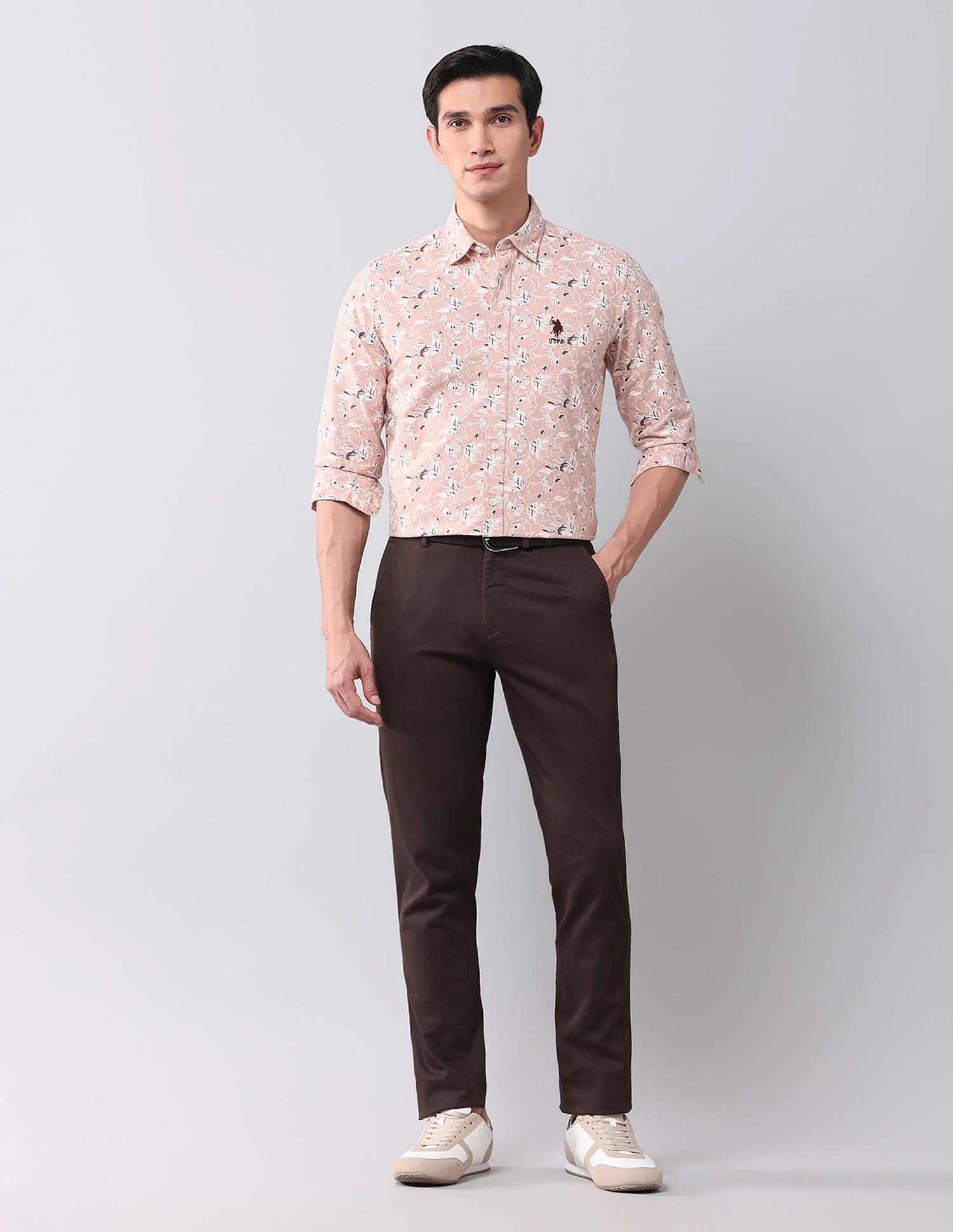 Regular Fit Dobby Printed Shirt - Image 3