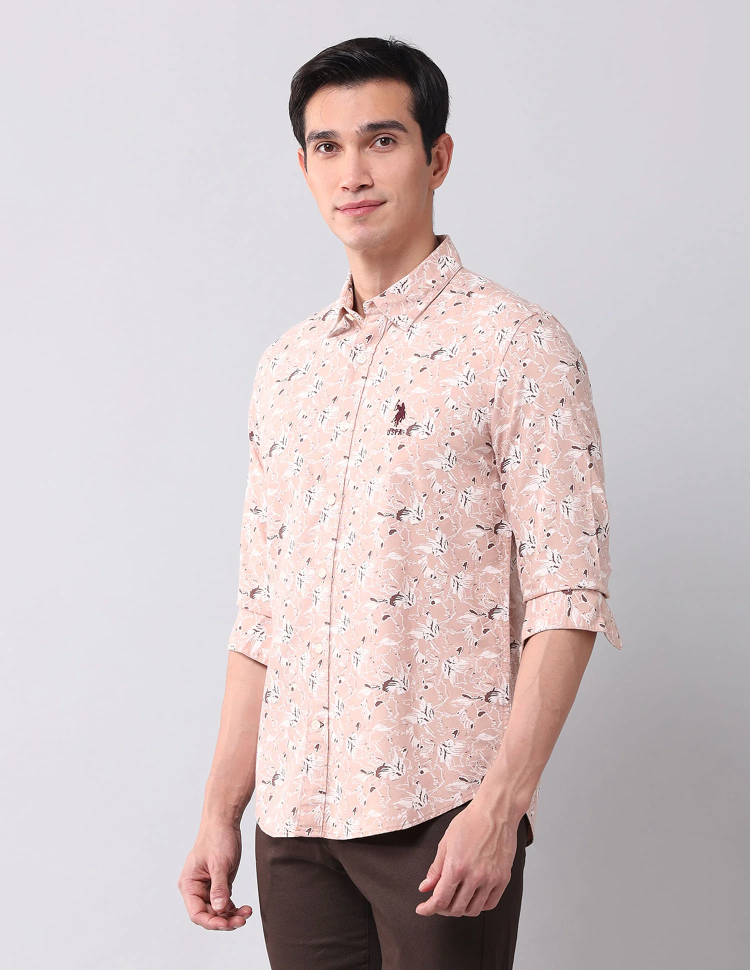 Regular Fit Dobby Printed Shirt - Image 4