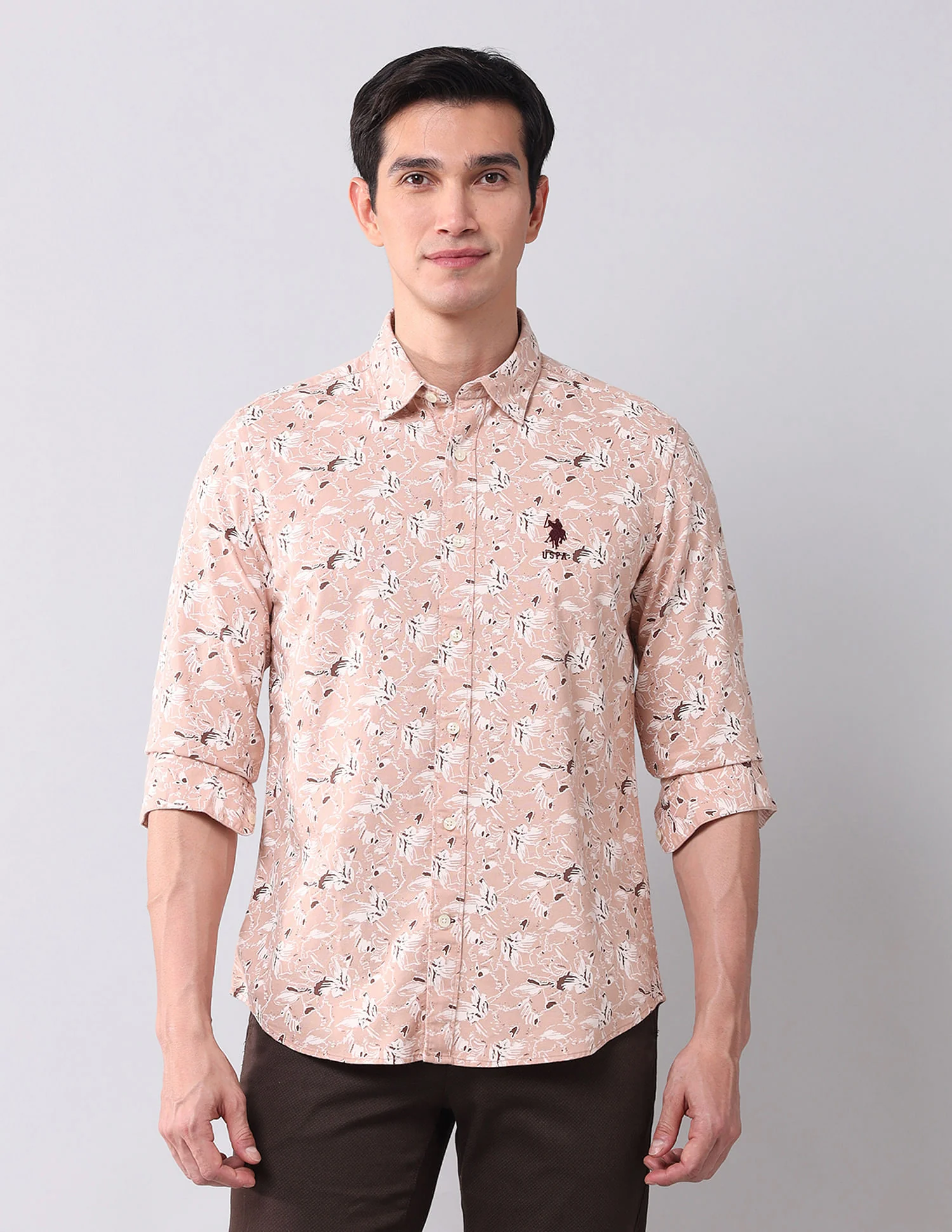 Regular Fit Dobby Printed Shirt - Image 6