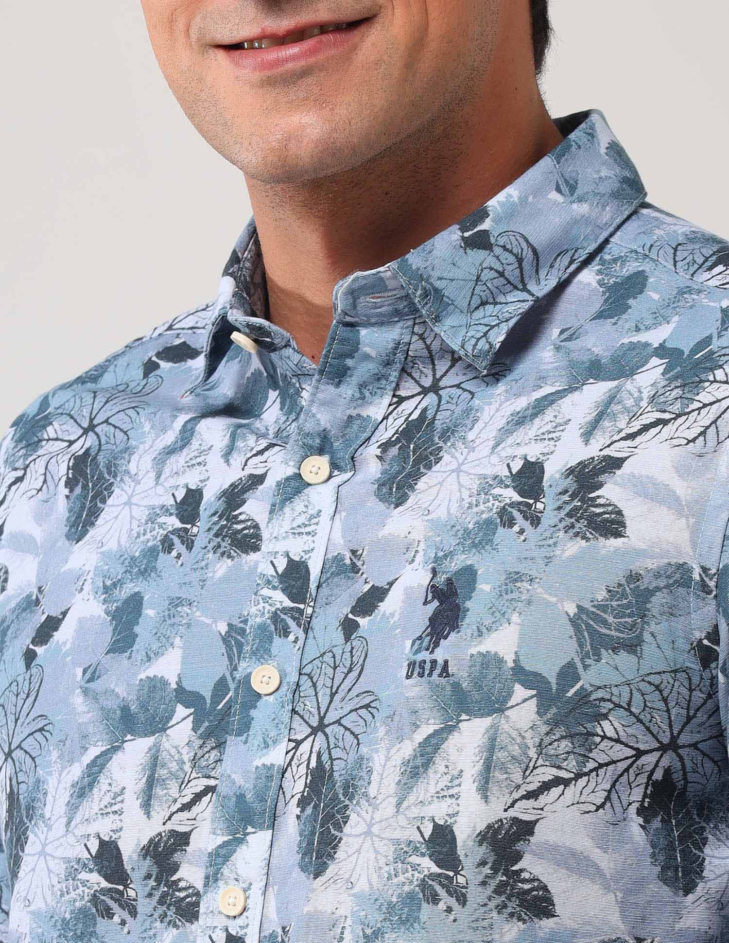 Regular Fit Floral Printed Shirt - Image 7