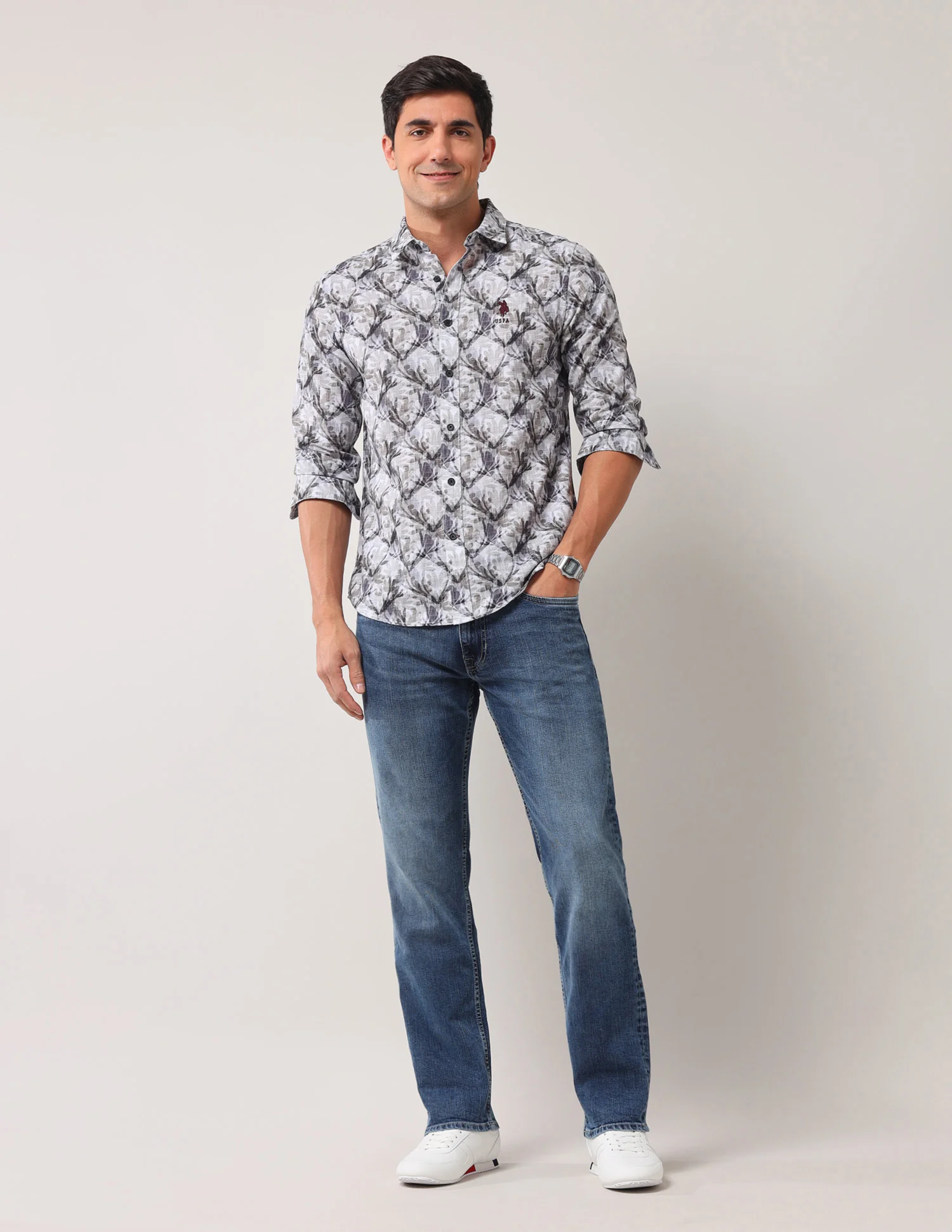 Regular Fit Floral Printed Shirt - Image 3
