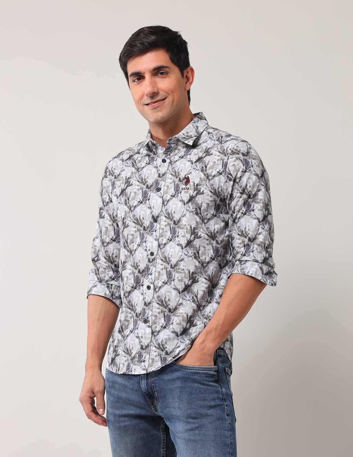 Regular Fit Floral Printed Shirt - Image 4