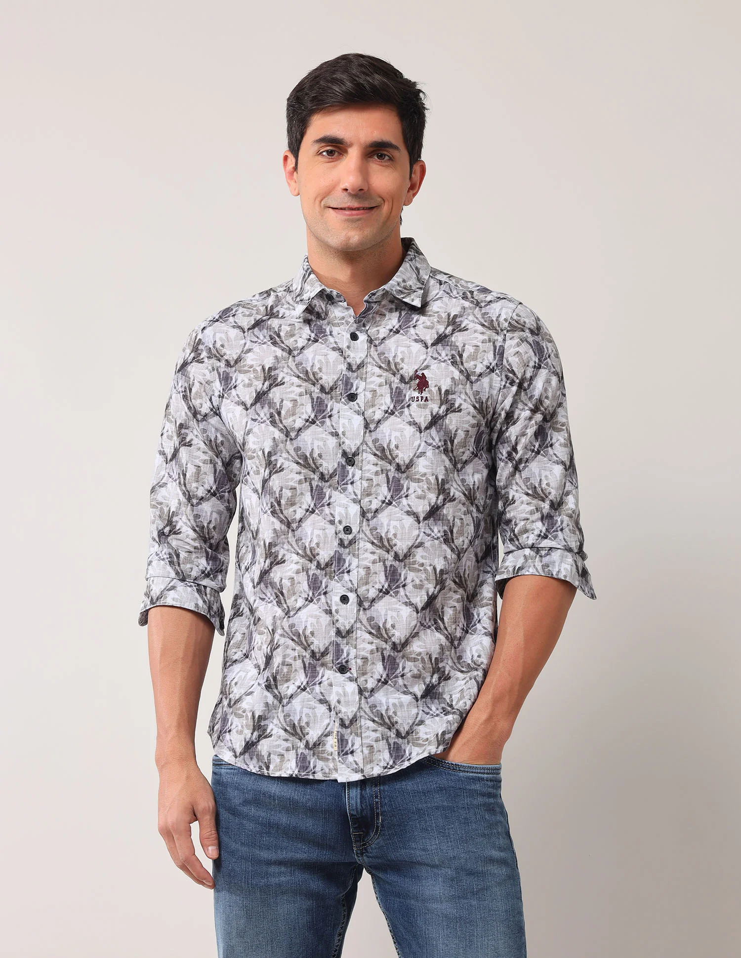 Regular Fit Floral Printed Shirt - Image 6
